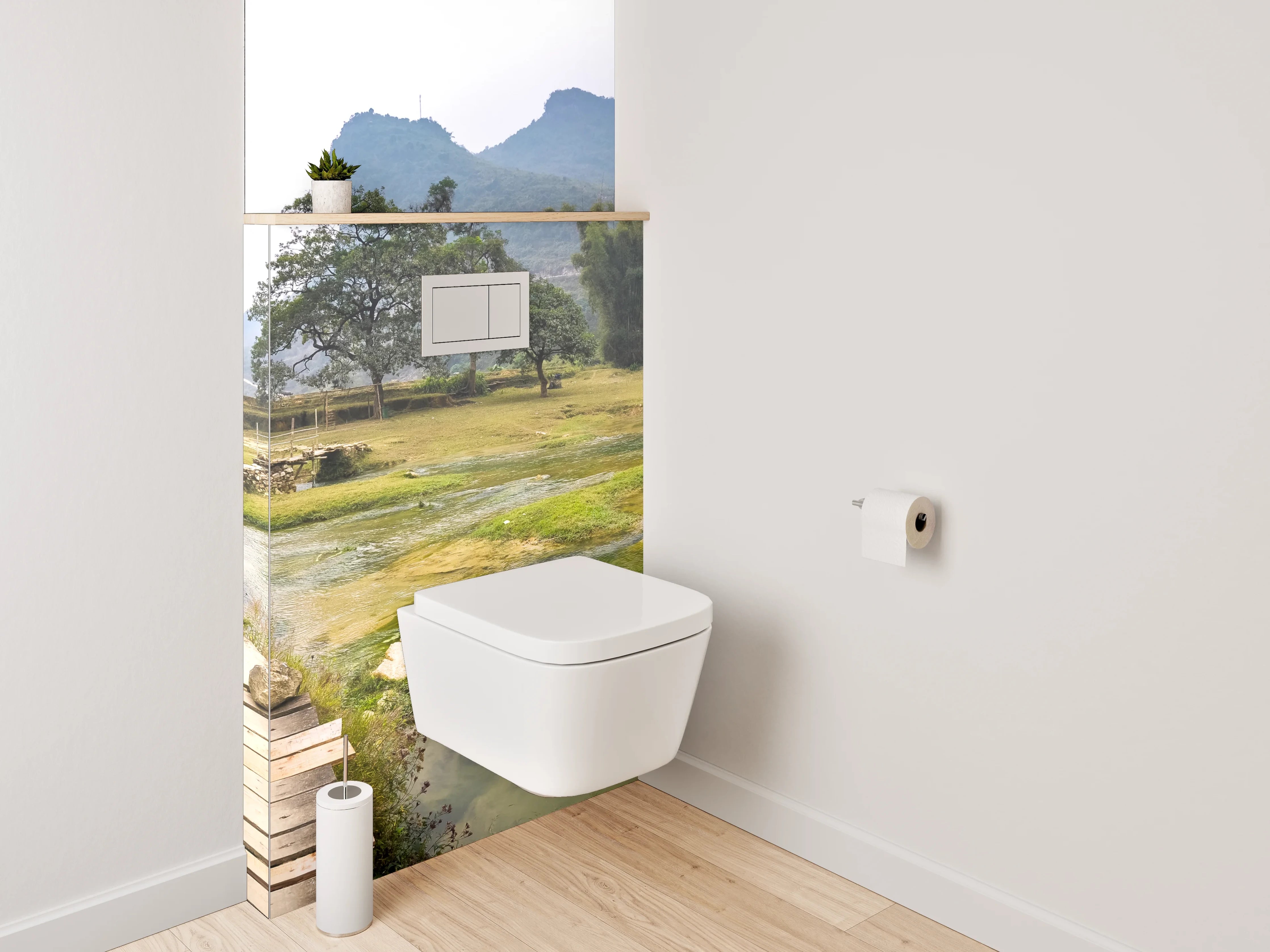 WC-Rückwand - Panorama Wasserfall Landschaft