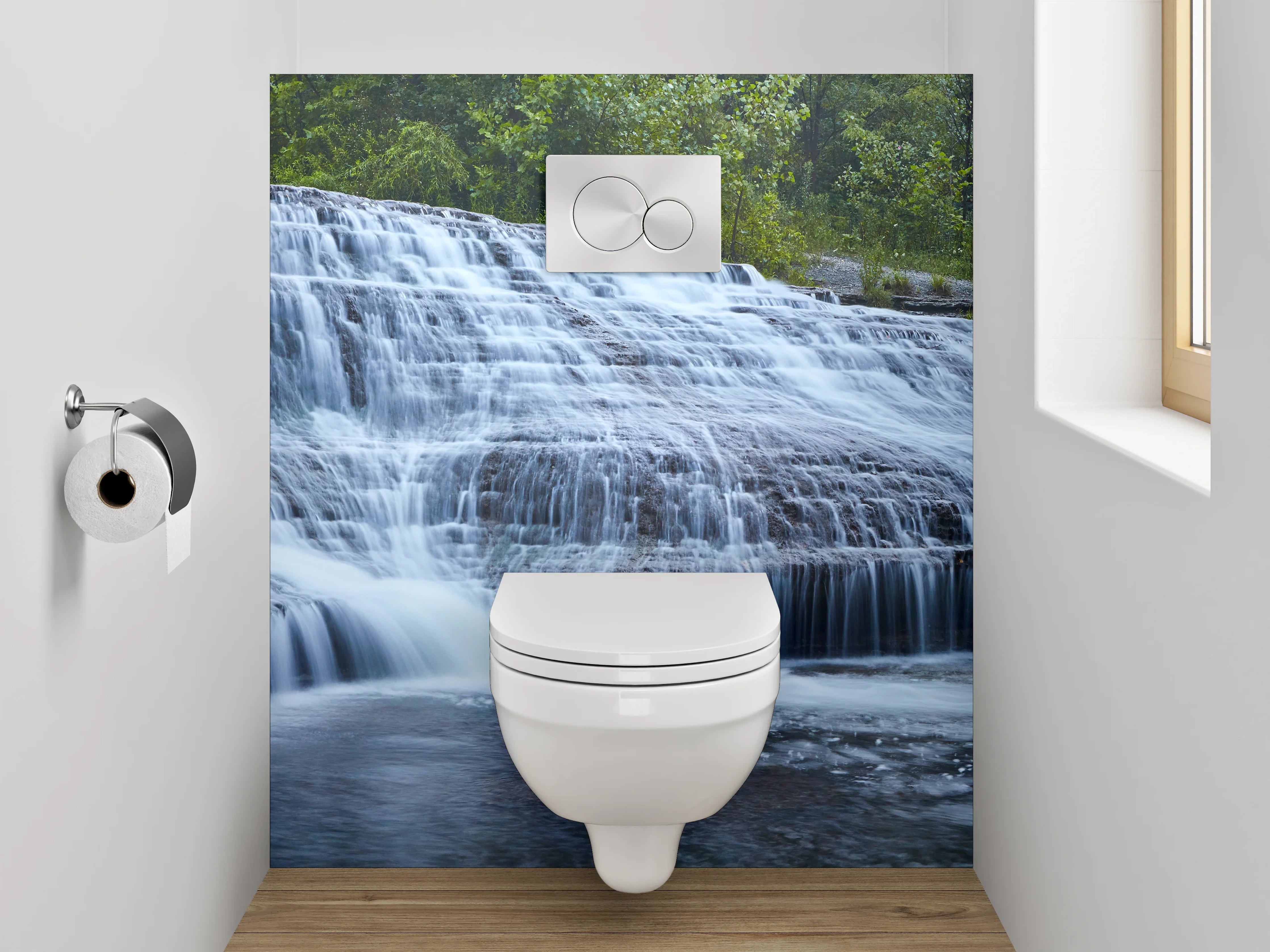 WC-Rückwand - Panorama Wasserfall Naturidylle