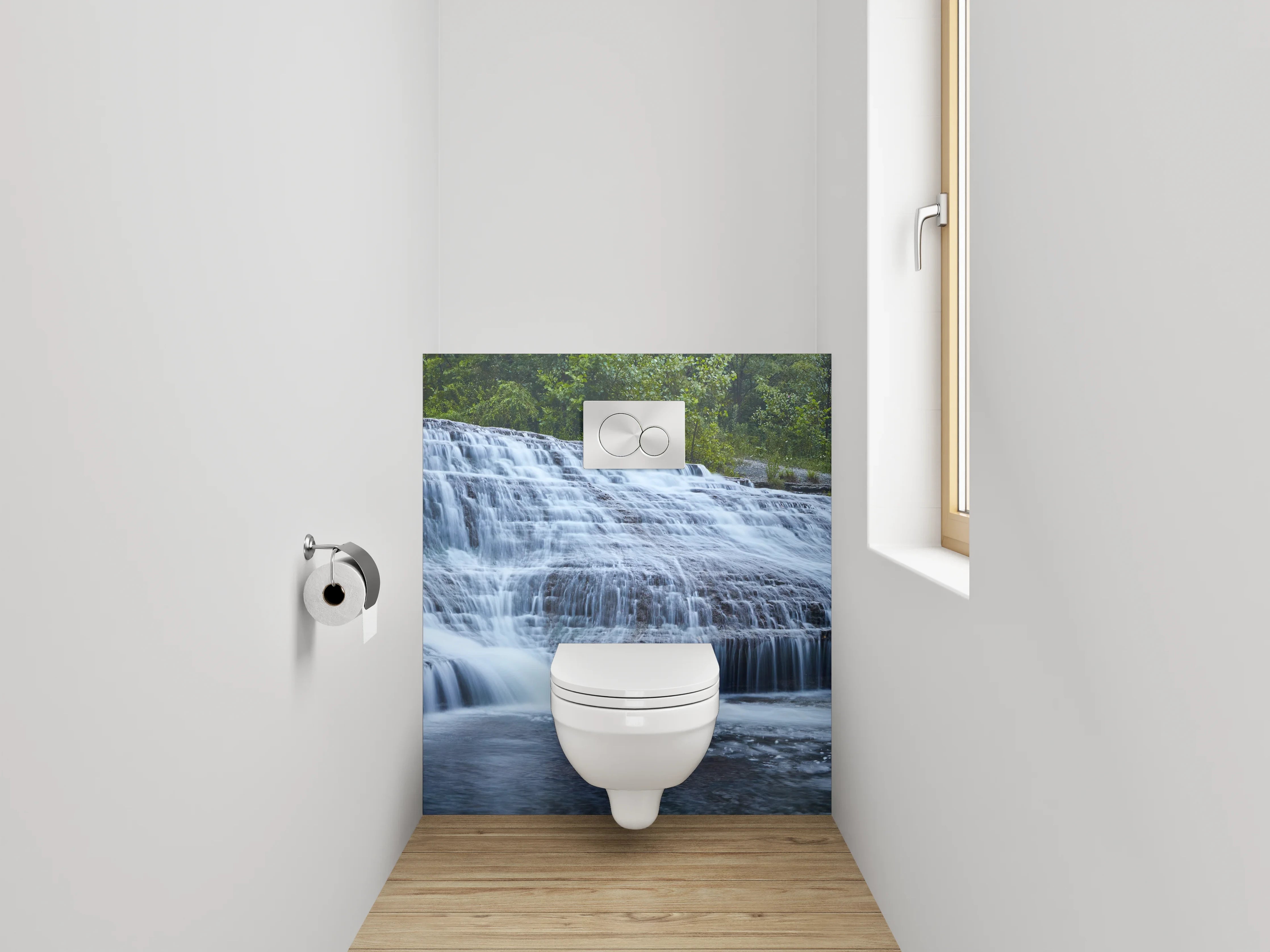 WC-Rückwand - Panorama Wasserfall Naturidylle