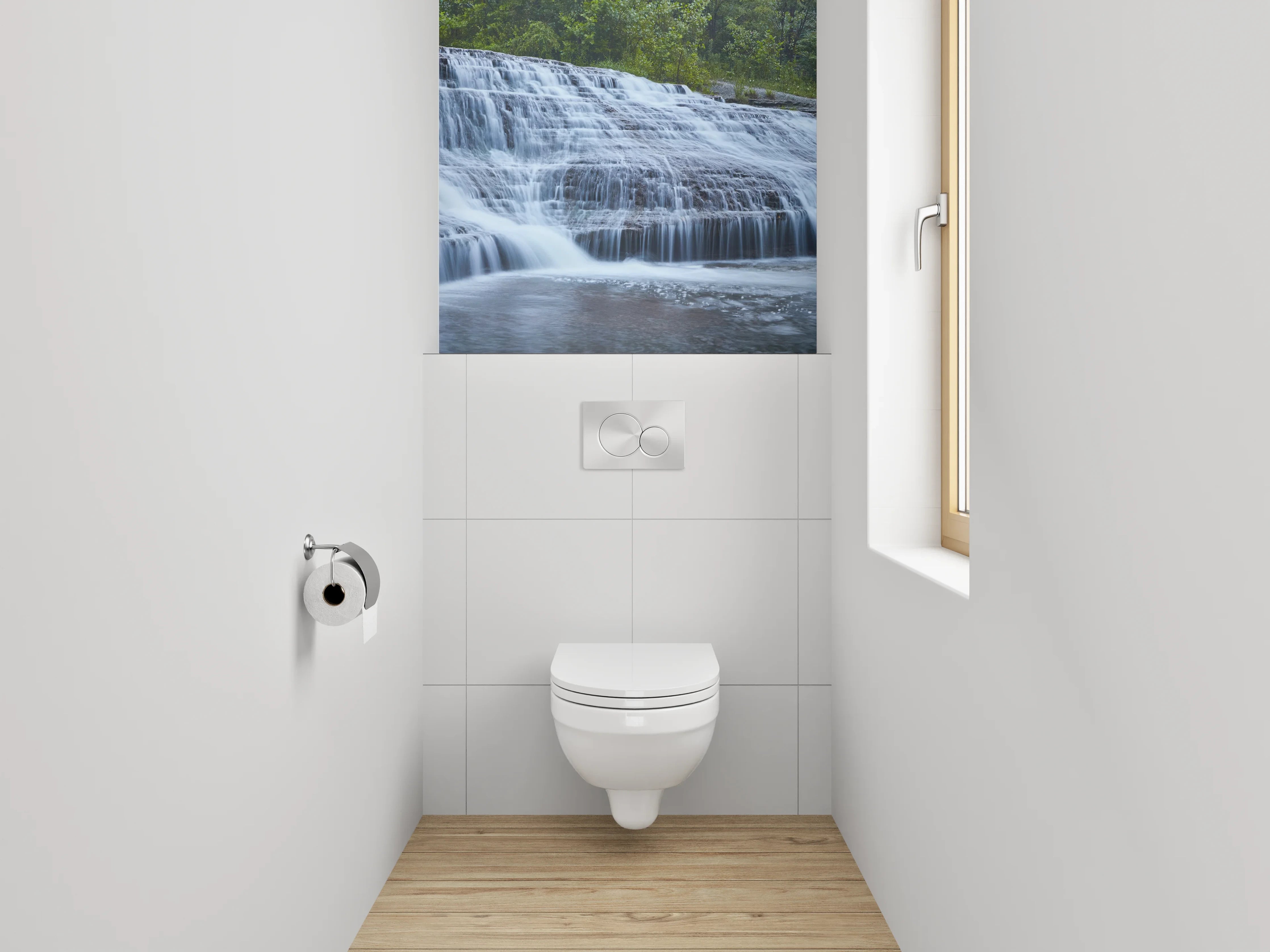 WC-Rückwand - Panorama Wasserfall Naturidylle