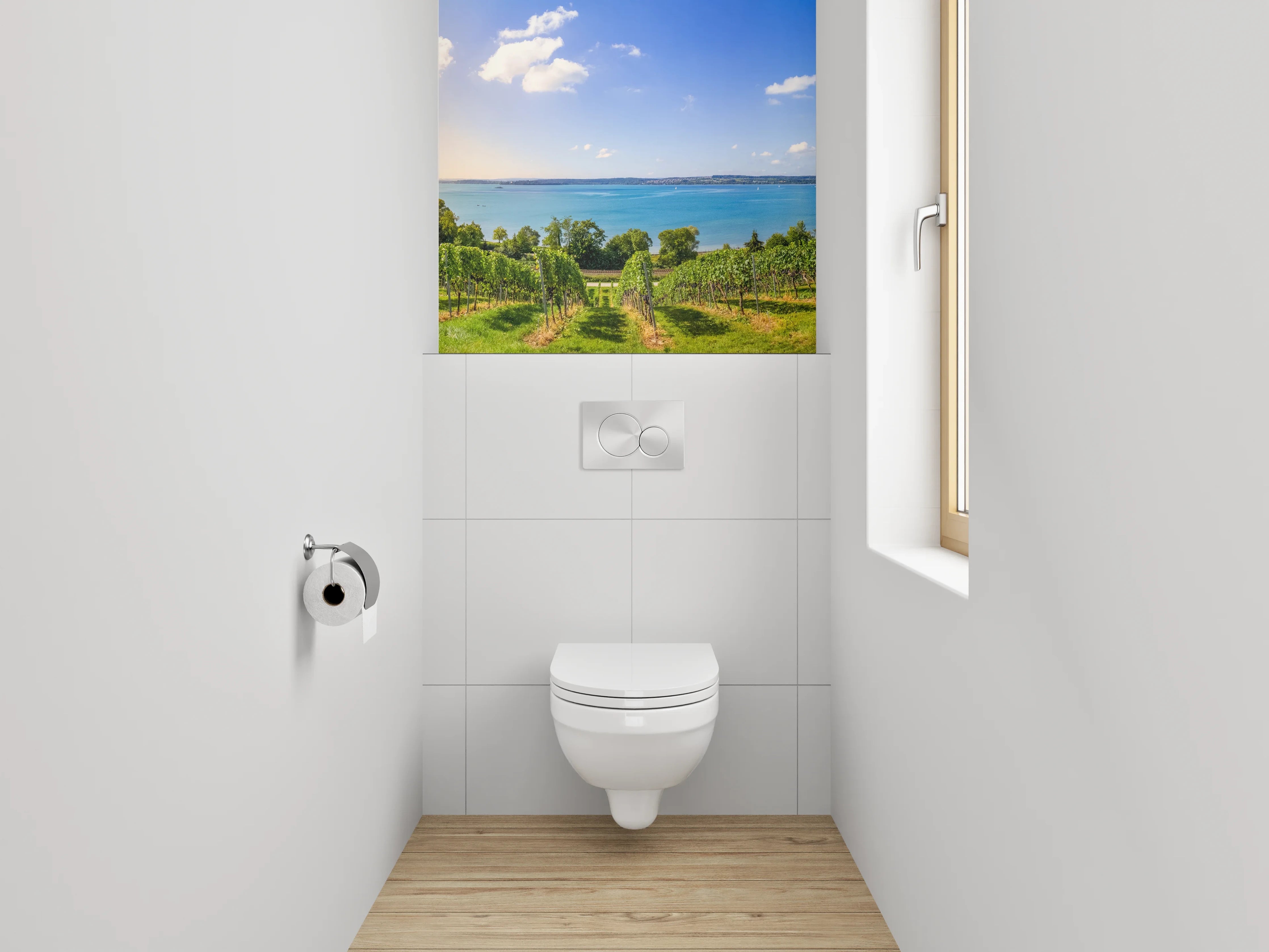 WC-Rückwand - Panorama Weinberg am Bodensee