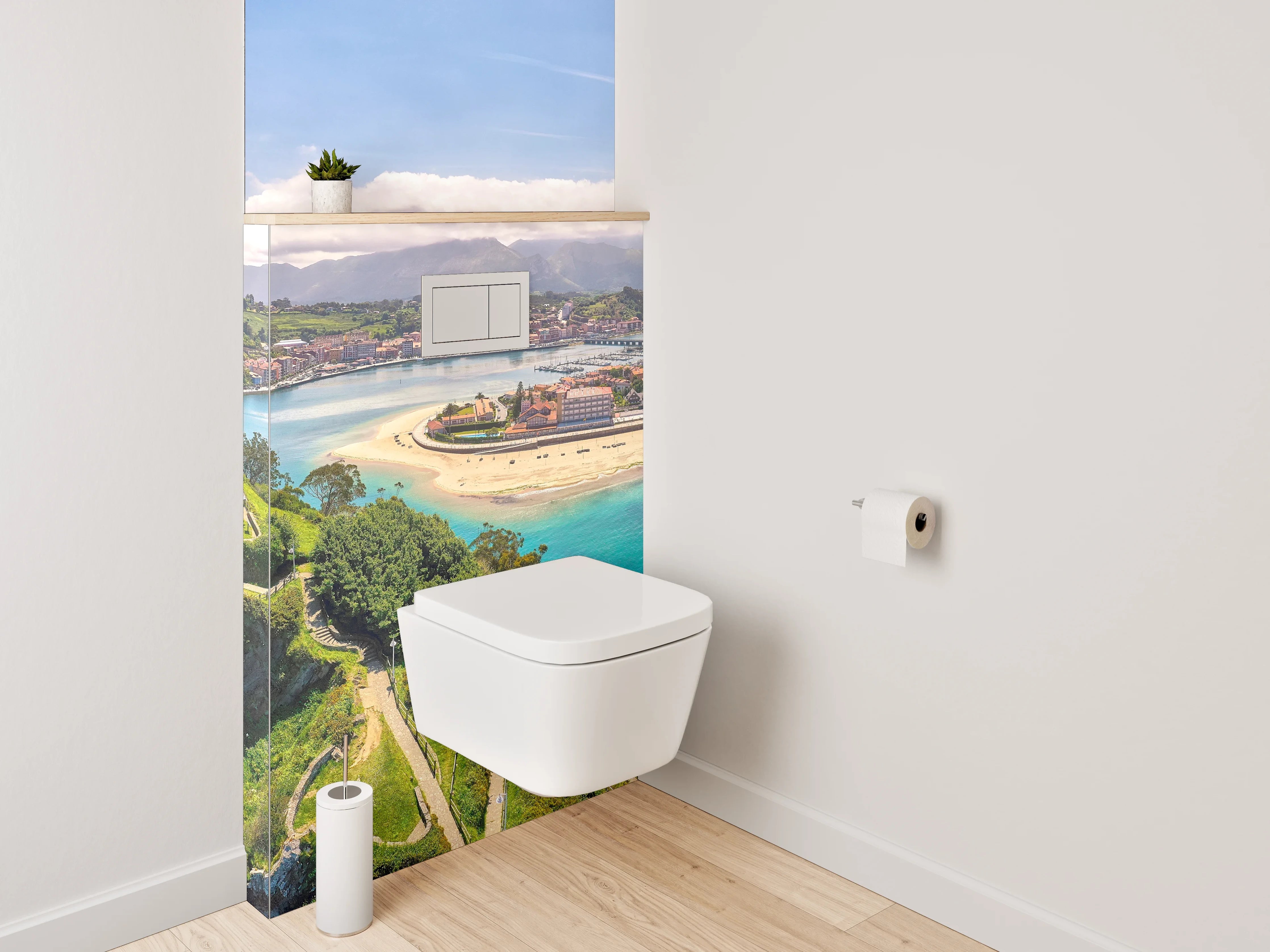 WC-Rückwand - Panoramablick auf Küstenlandschaft Spanien