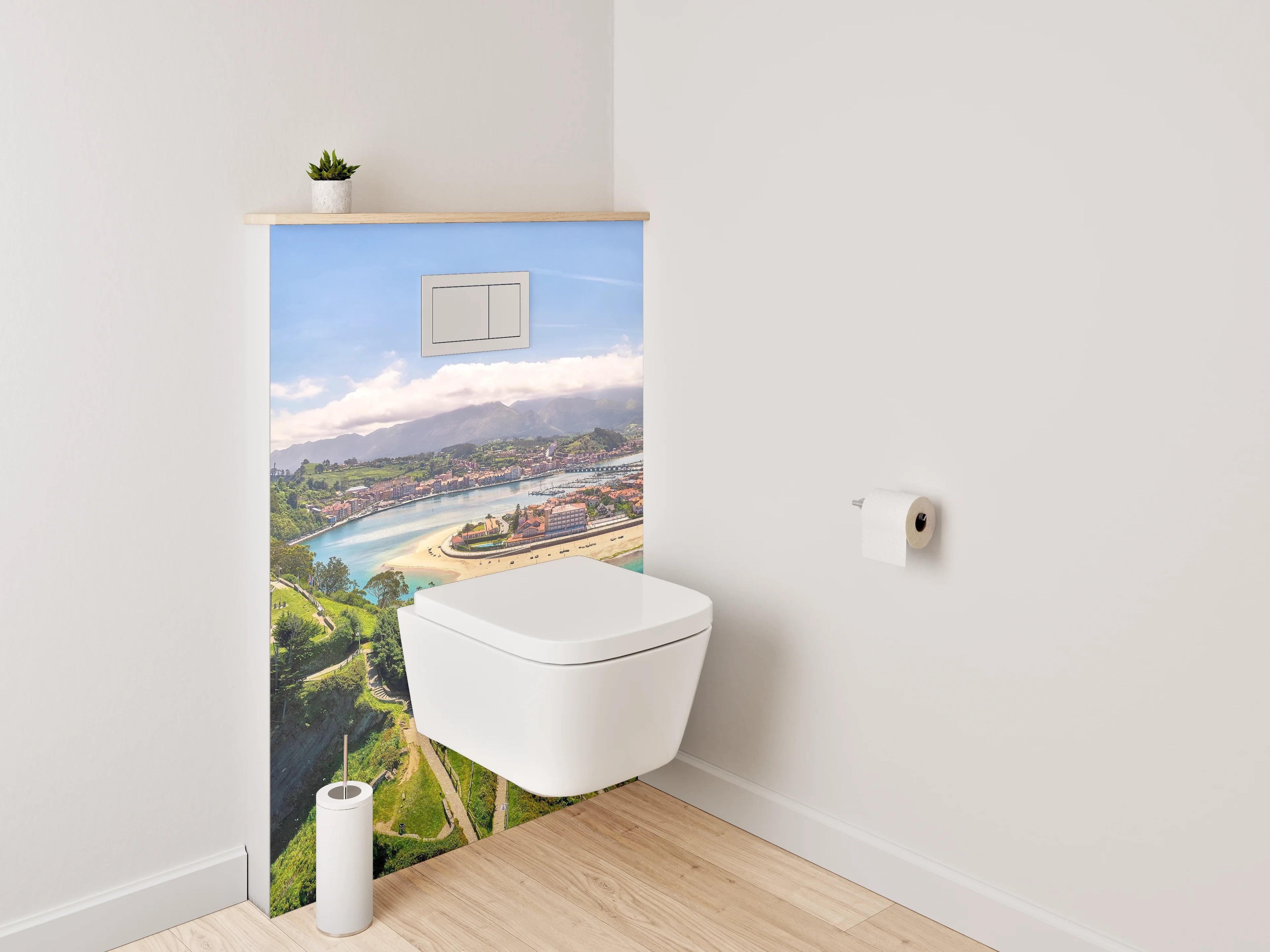 WC-Rückwand - Panoramablick auf Küstenlandschaft Spanien