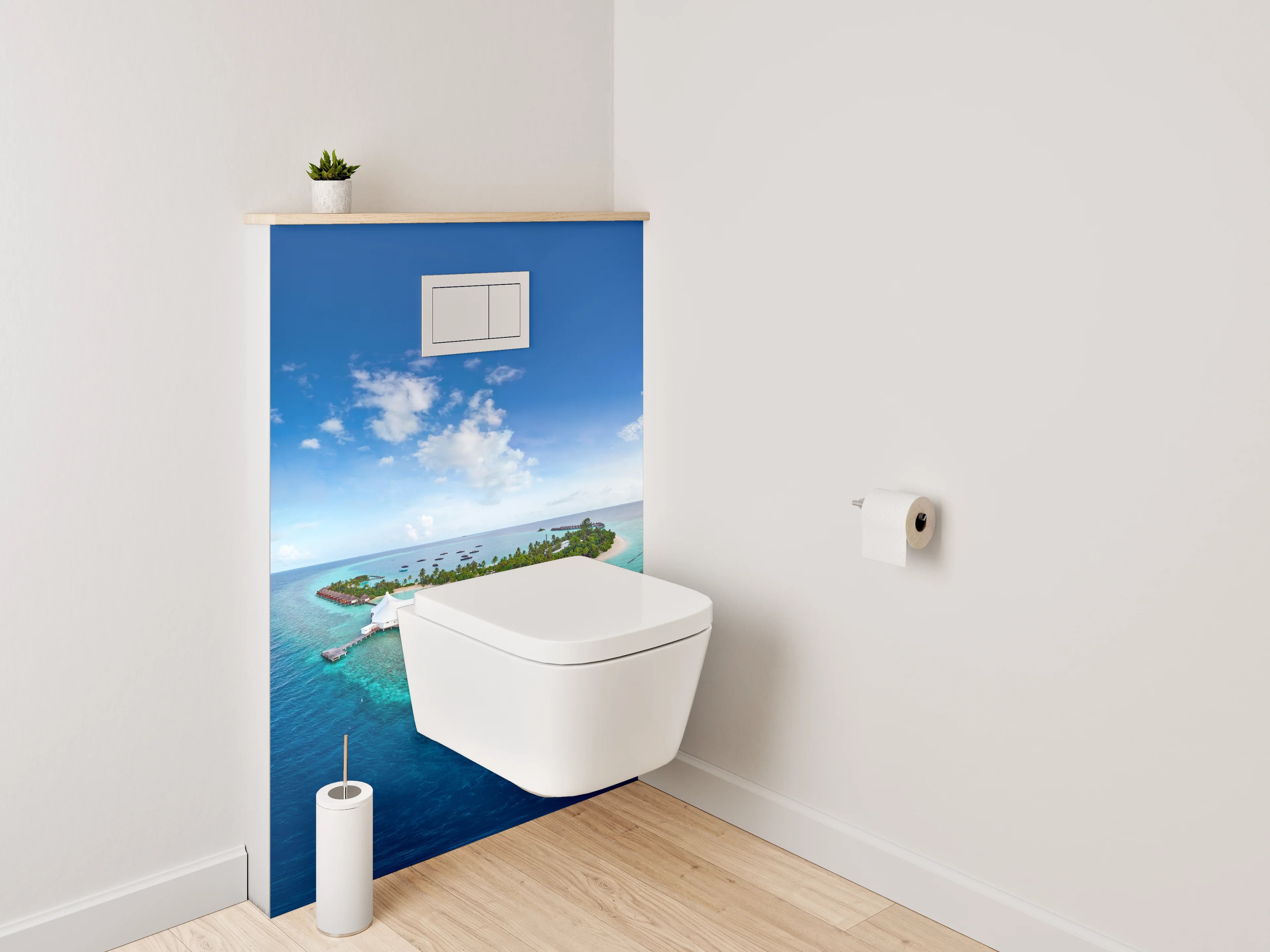 WC-Rückwand - Paradiesische Insel im türkisblauen Ozean