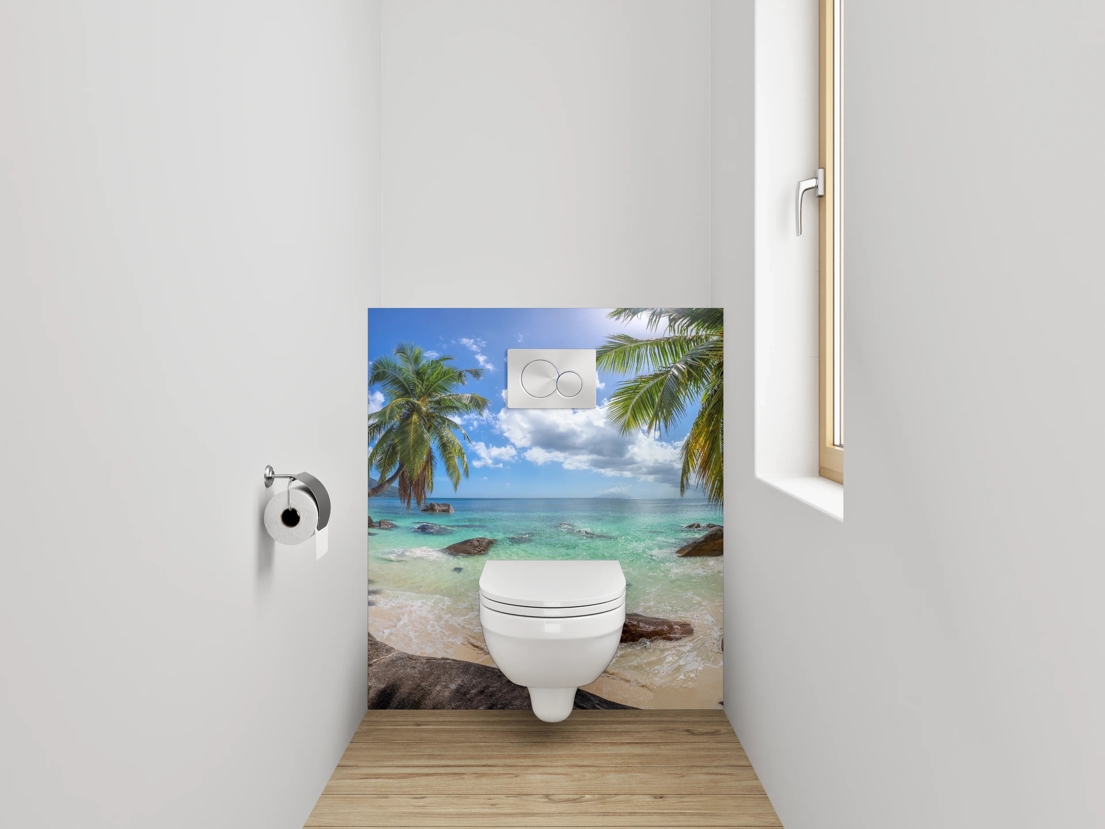 WC-Rückwand - Paradiesische Traumstrand Kulisse