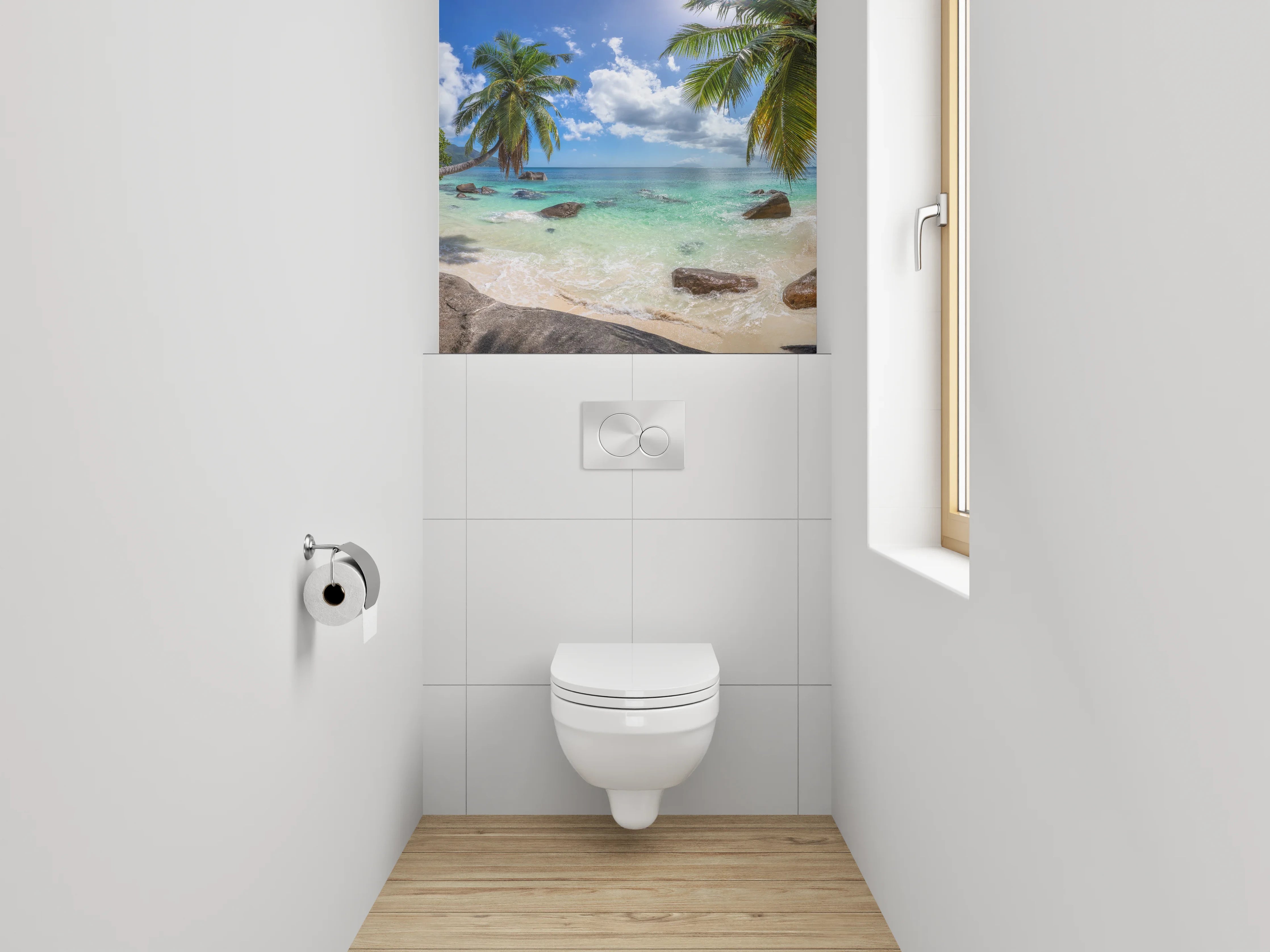 WC-Rückwand - Paradiesische Traumstrand Kulisse