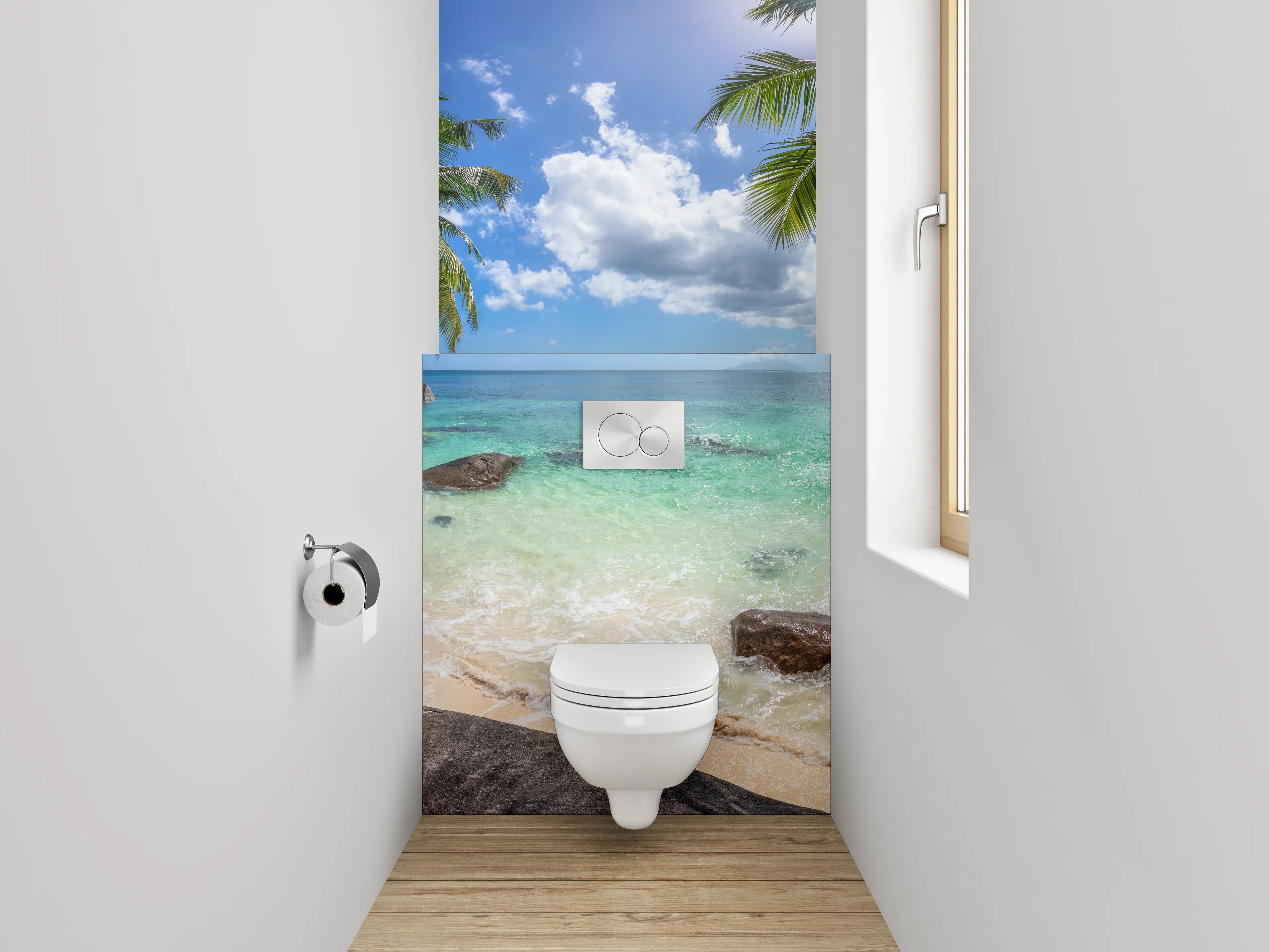 WC-Rückwand - Paradiesische Traumstrand Kulisse