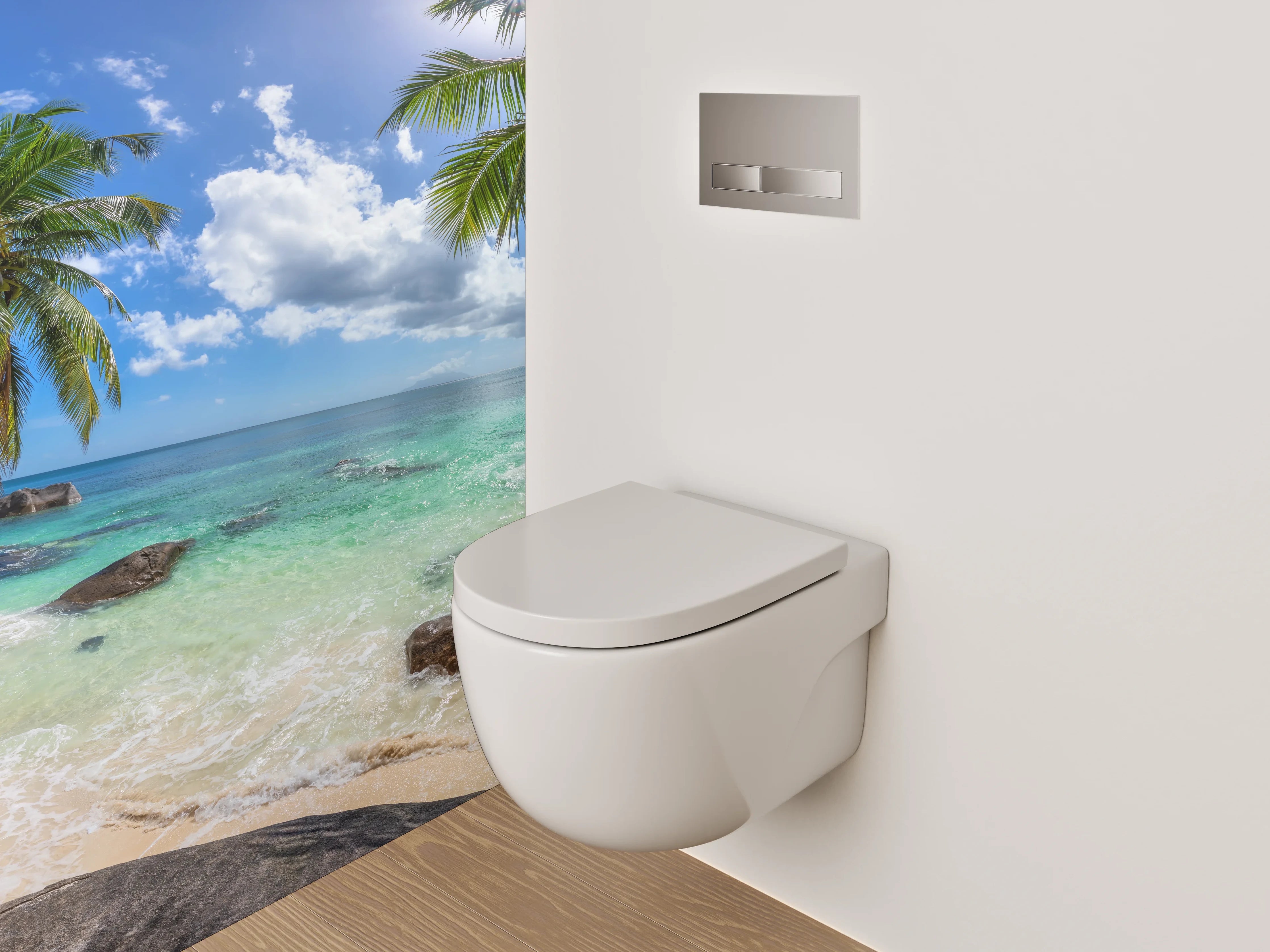 WC-Rückwand - Paradiesische Traumstrand Kulisse