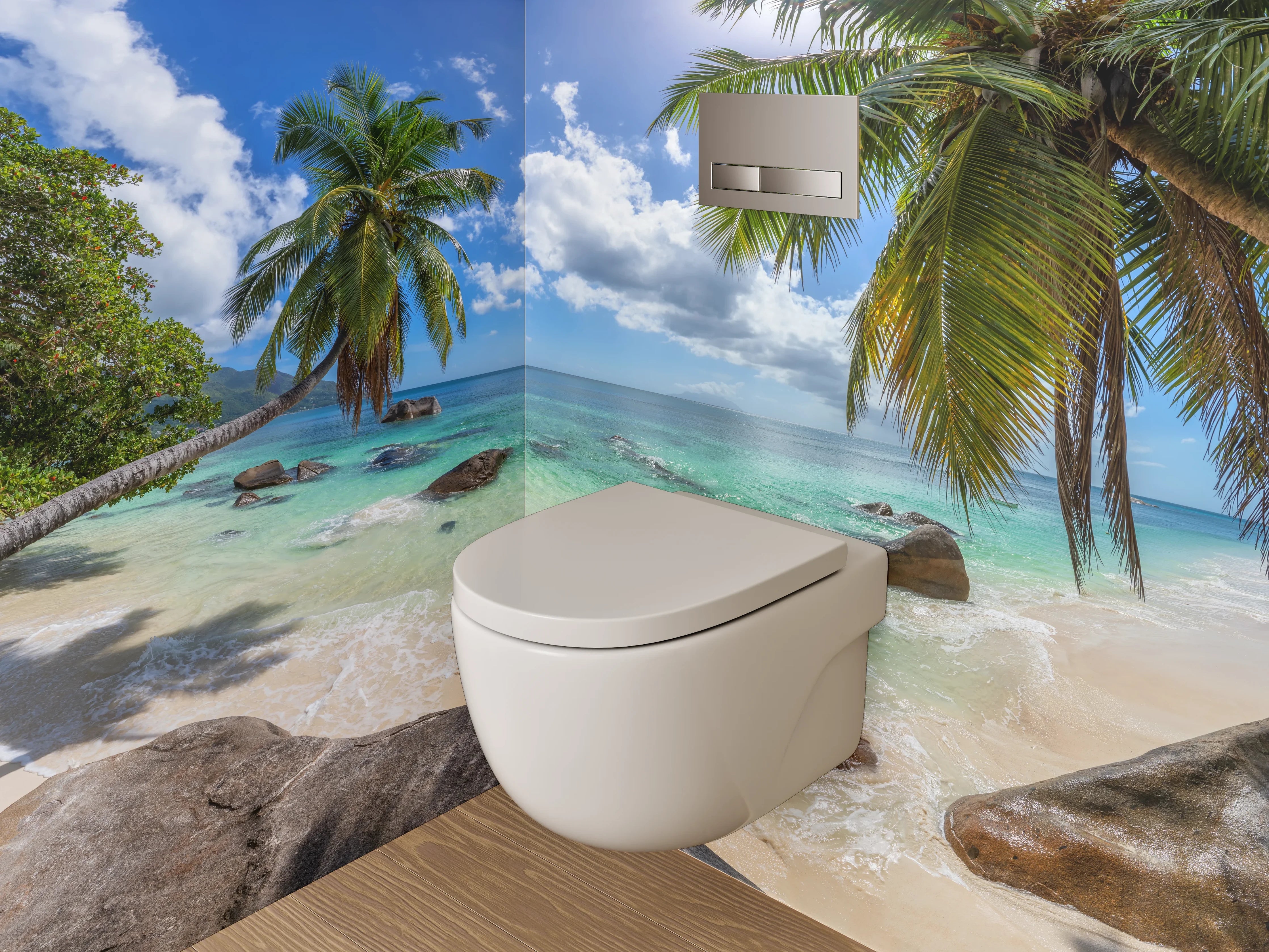 WC-Rückwand - Paradiesische Traumstrand Kulisse
