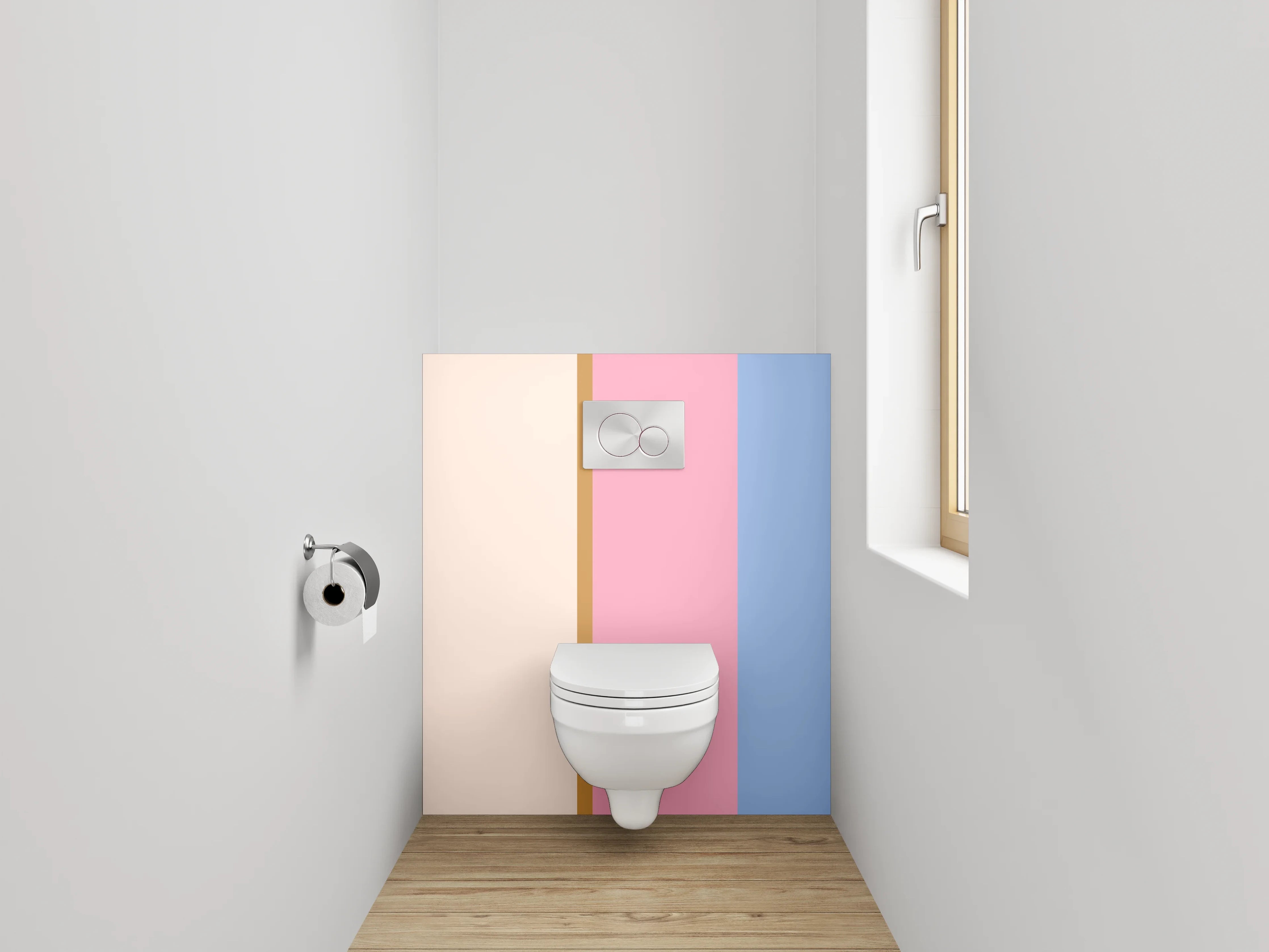 WC-Rückwand - Pastell Abstrakt Modern Rosa Blau