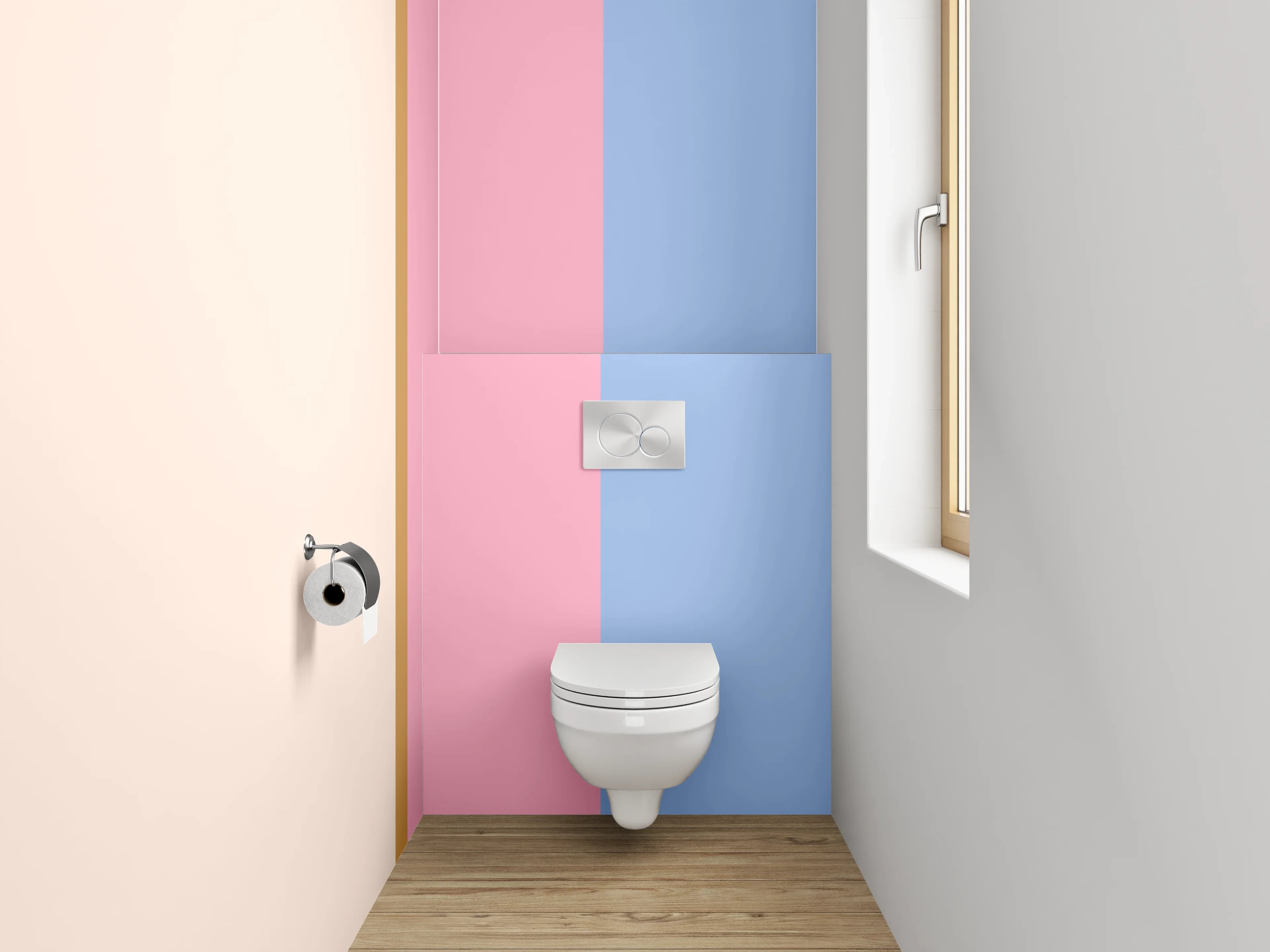 WC-Rückwand - Pastell Abstrakt Modern Rosa Blau