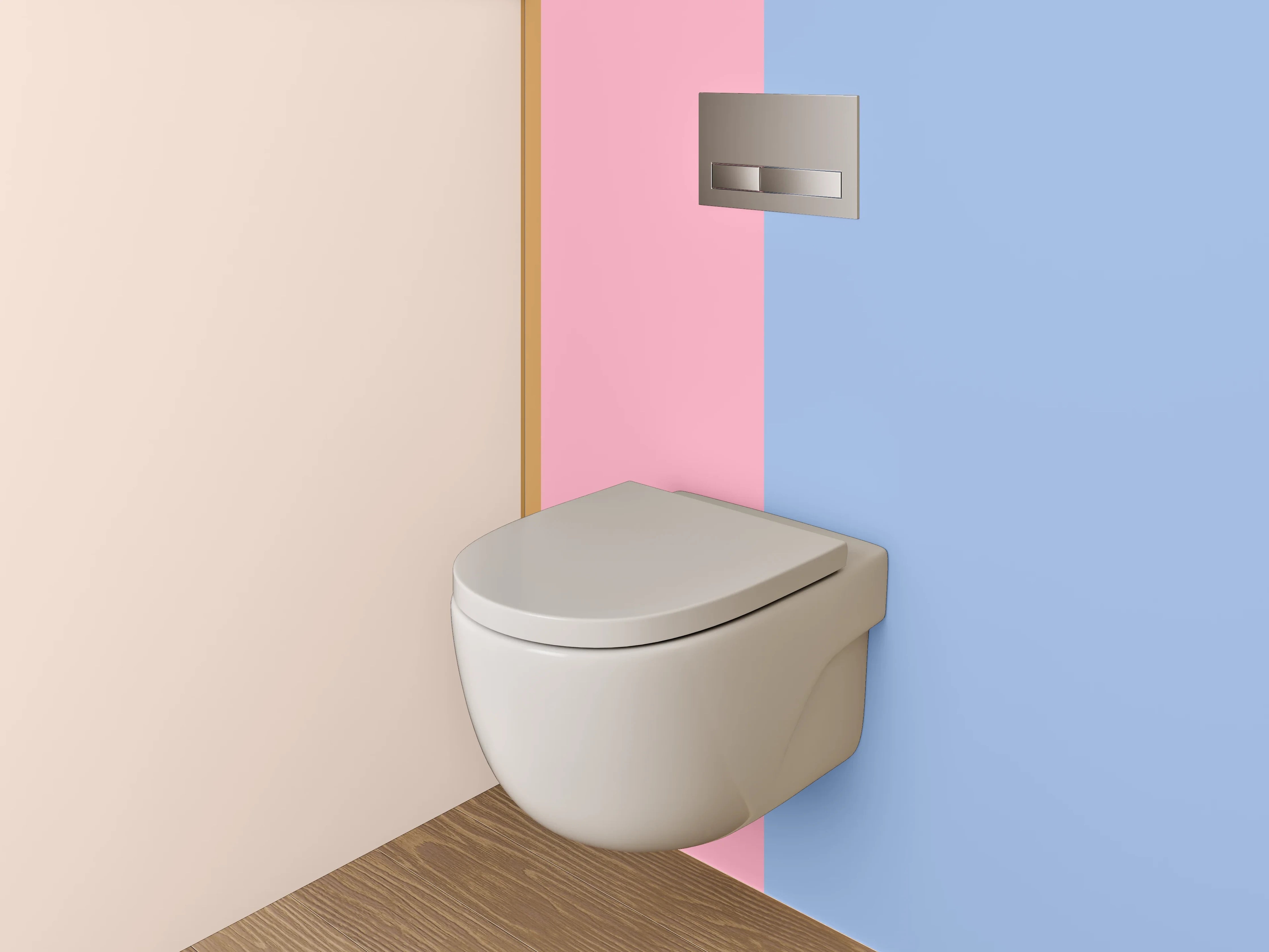 WC-Rückwand - Pastell Abstrakt Modern Rosa Blau