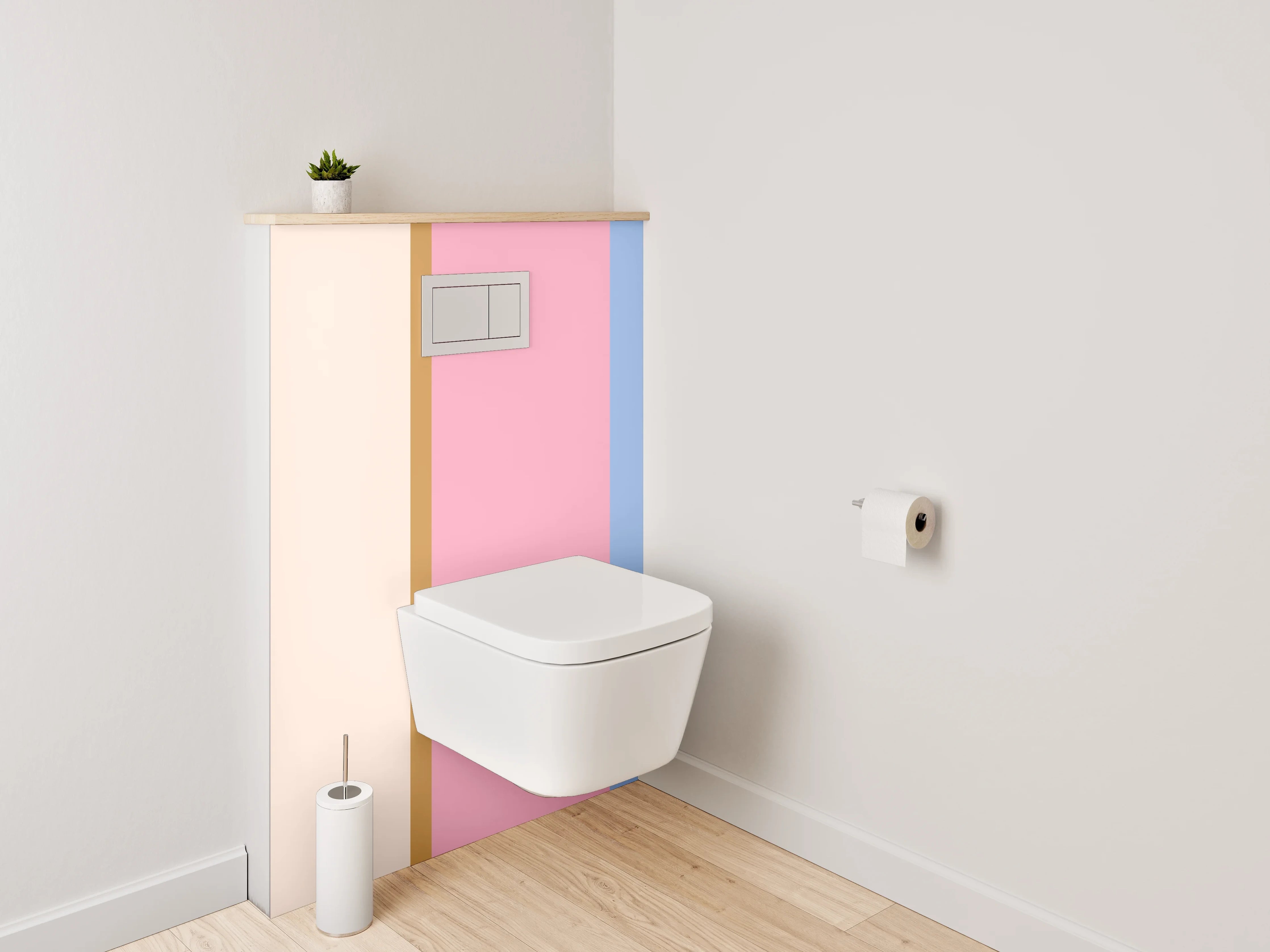 WC-Rückwand - Pastell Abstrakt Modern Rosa Blau