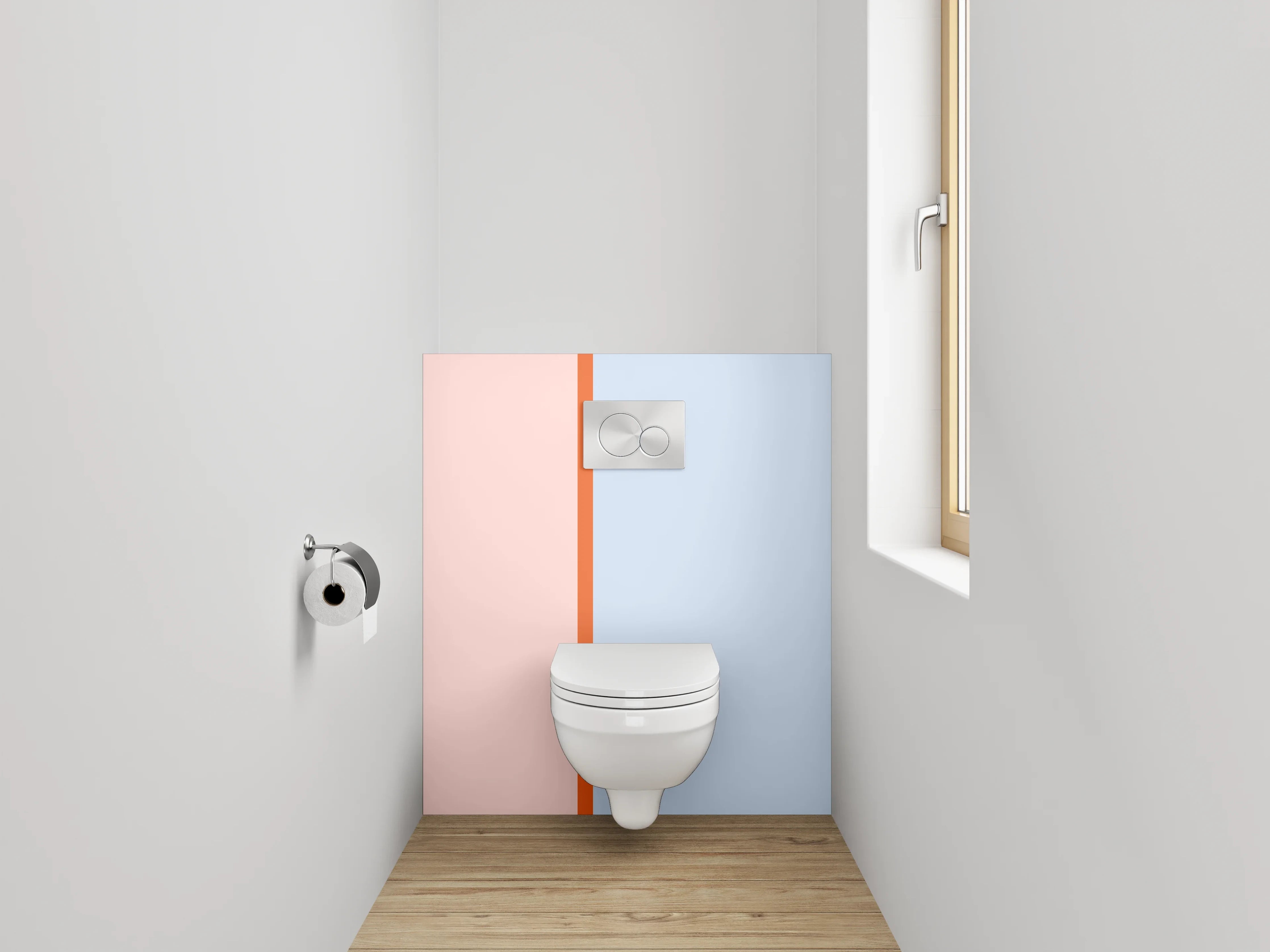 WC-Rückwand - Pastell Design-Trennwand Rosa-Blau