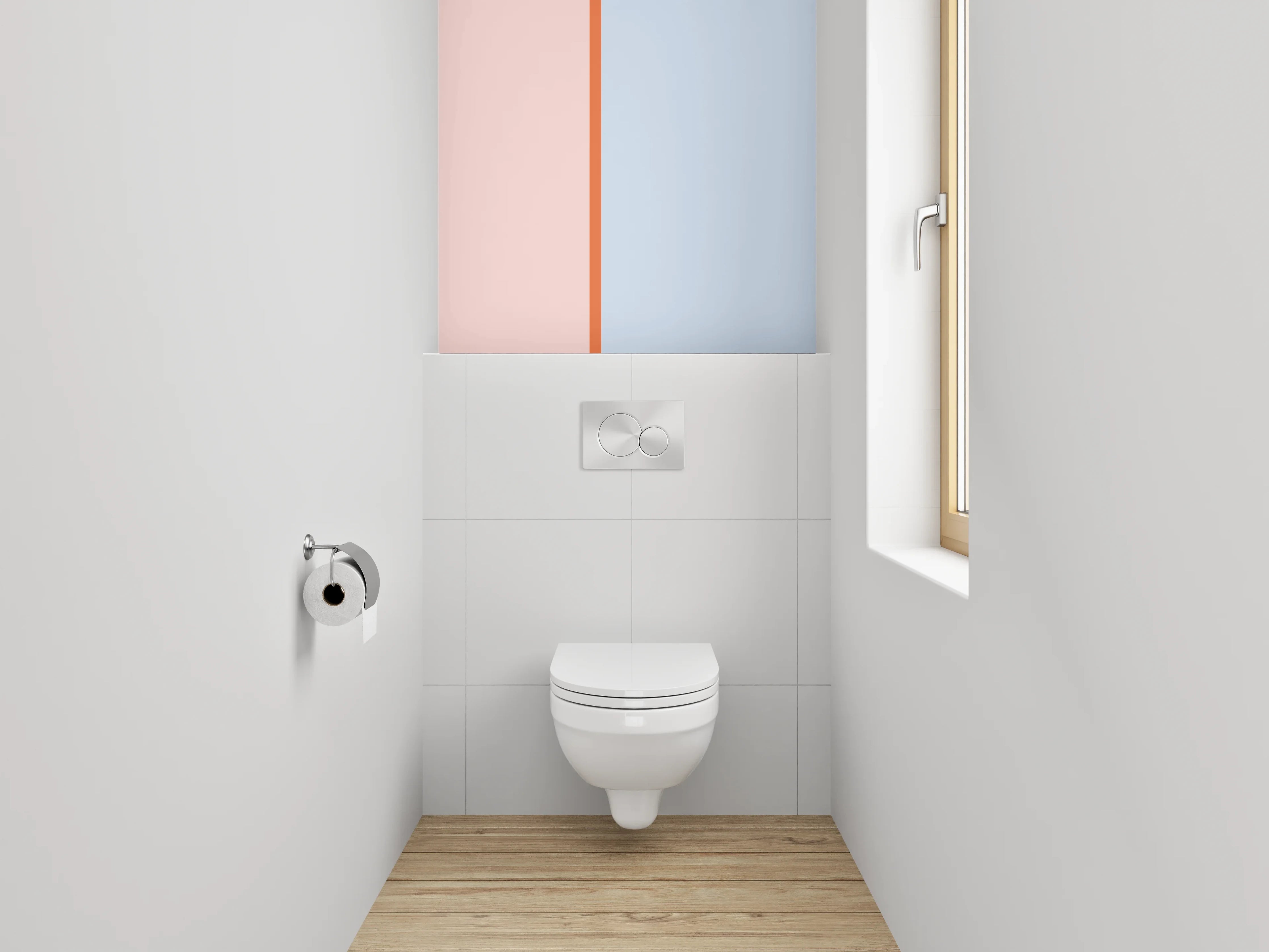 WC-Rückwand - Pastell Design-Trennwand Rosa-Blau