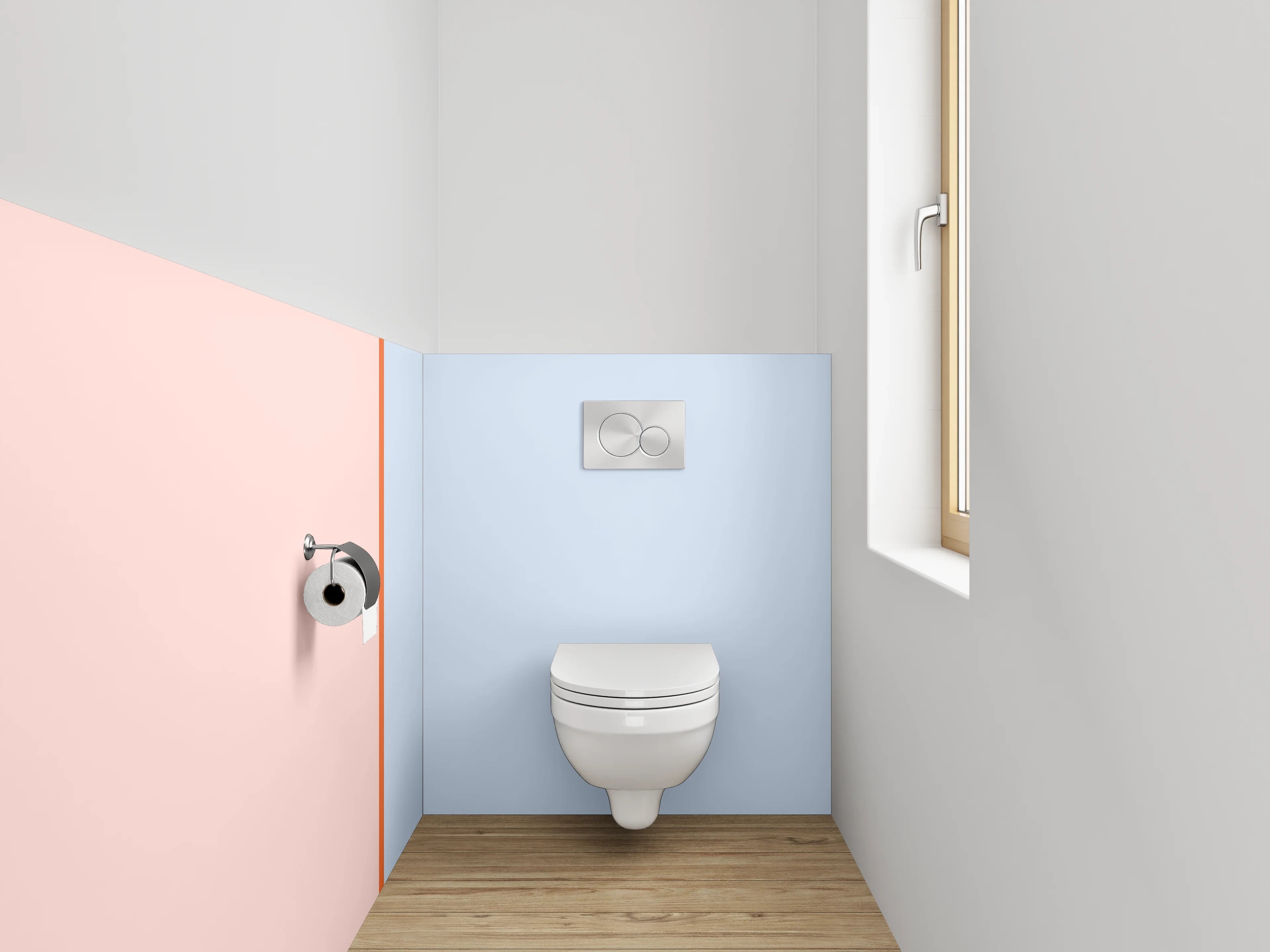 WC-Rückwand - Pastell Design-Trennwand Rosa-Blau