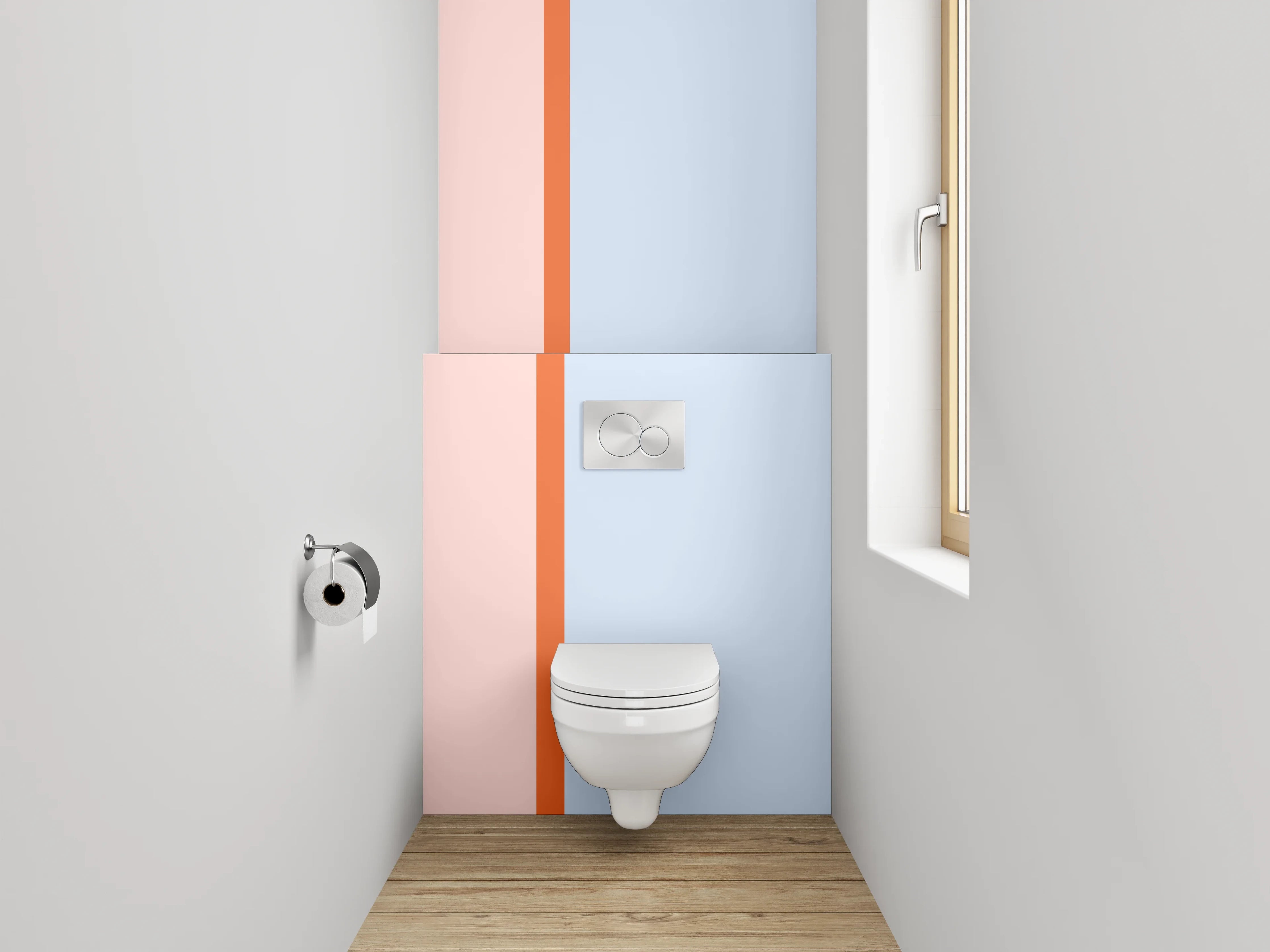 WC-Rückwand - Pastell Design-Trennwand Rosa-Blau