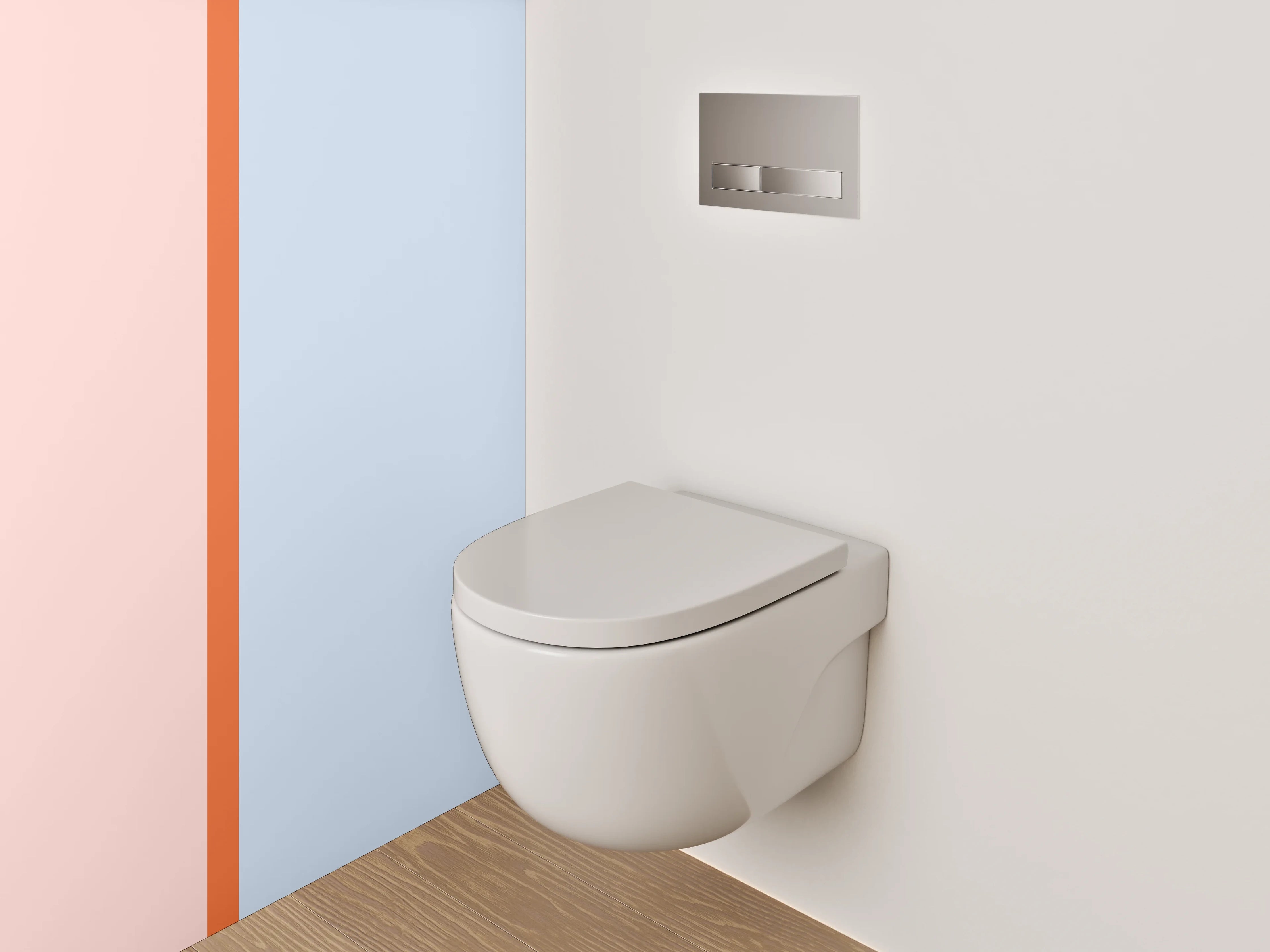 WC-Rückwand - Pastell Design-Trennwand Rosa-Blau