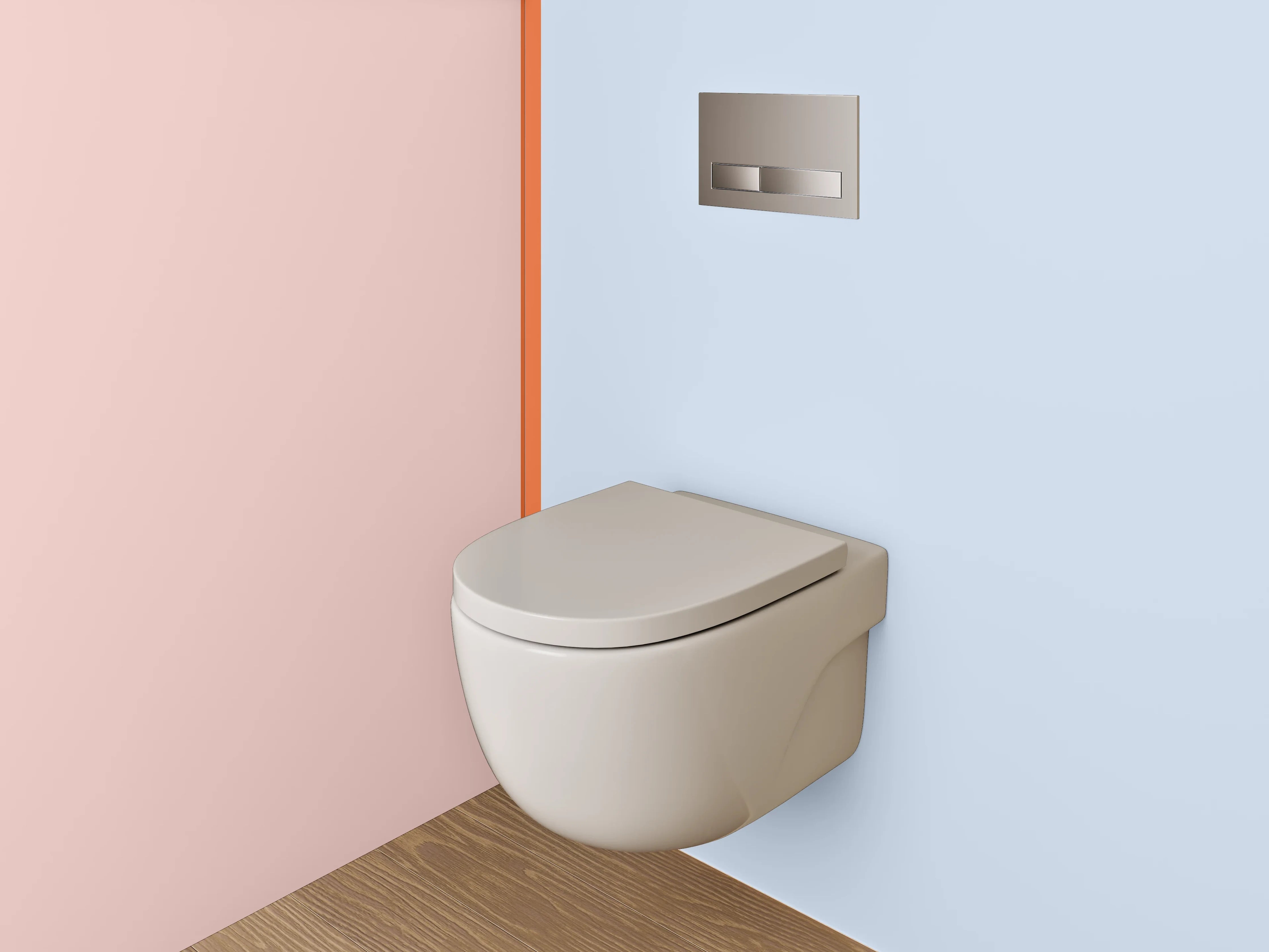 WC-Rückwand - Pastell Design-Trennwand Rosa-Blau