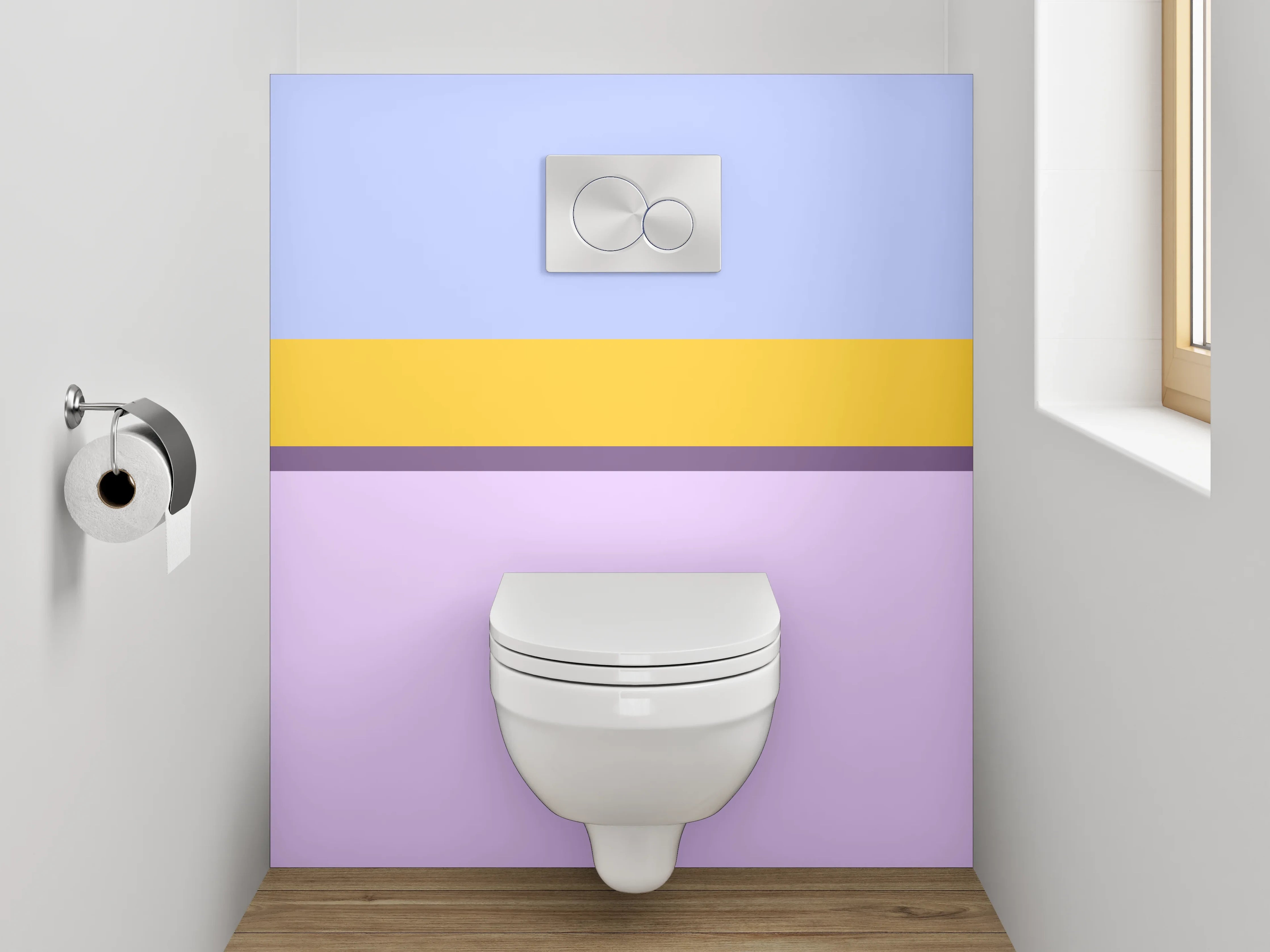 WC-Rückwand - Pastell Farbblock Streifen Modern