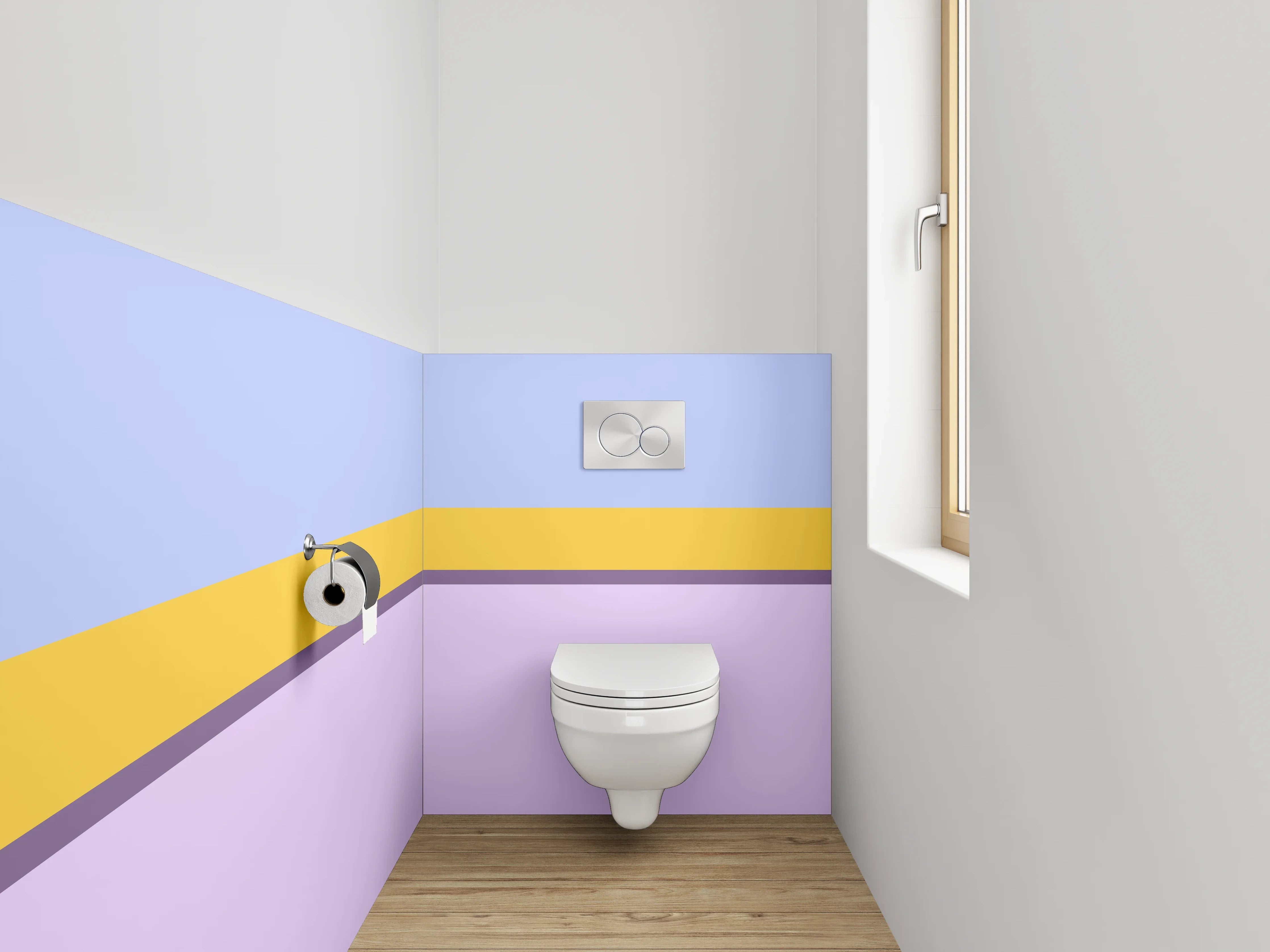 WC-Rückwand - Pastell Farbblock Streifen Modern