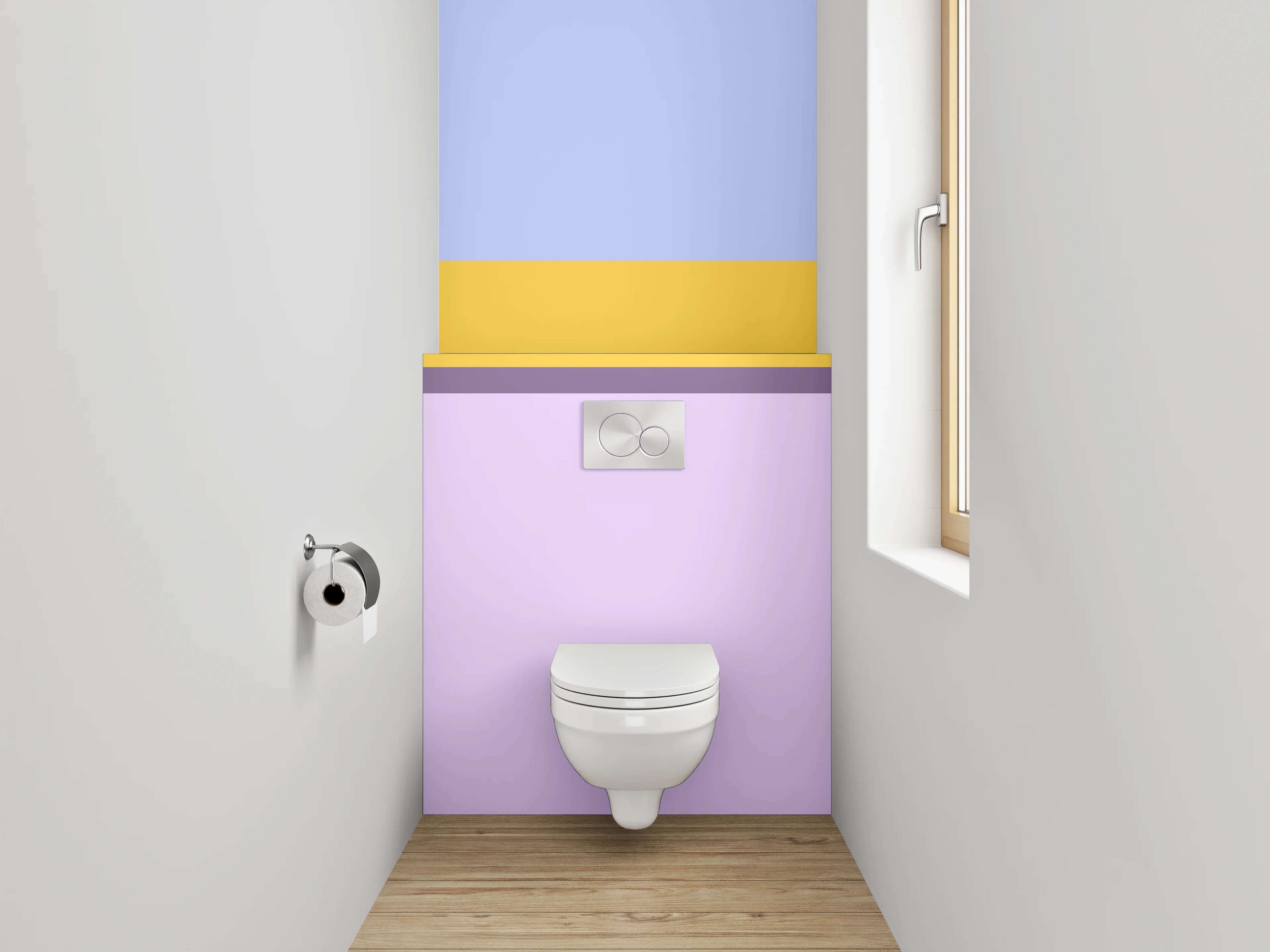 WC-Rückwand - Pastell Farbblock Streifen Modern