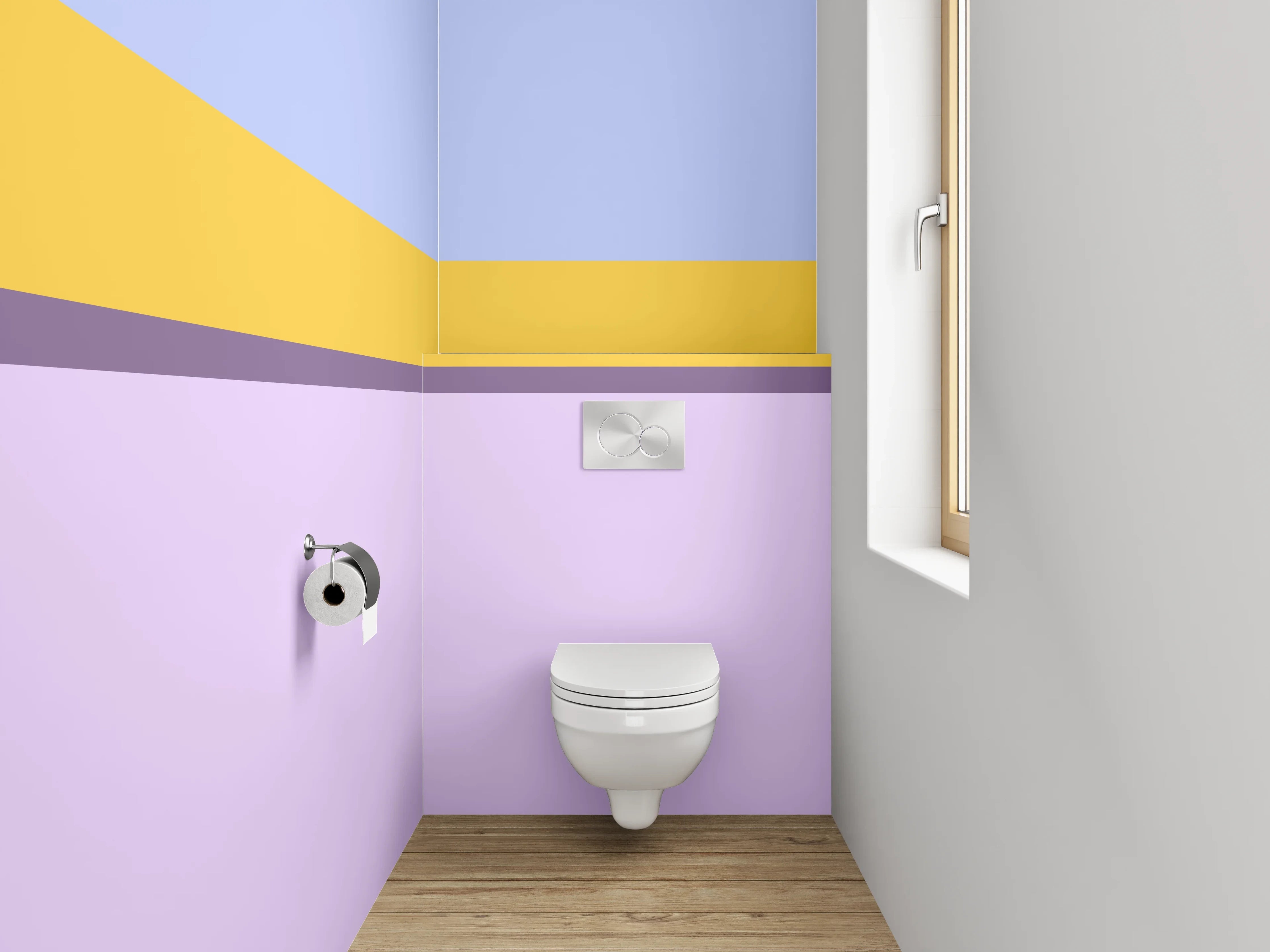 WC-Rückwand - Pastell Farbblock Streifen Modern