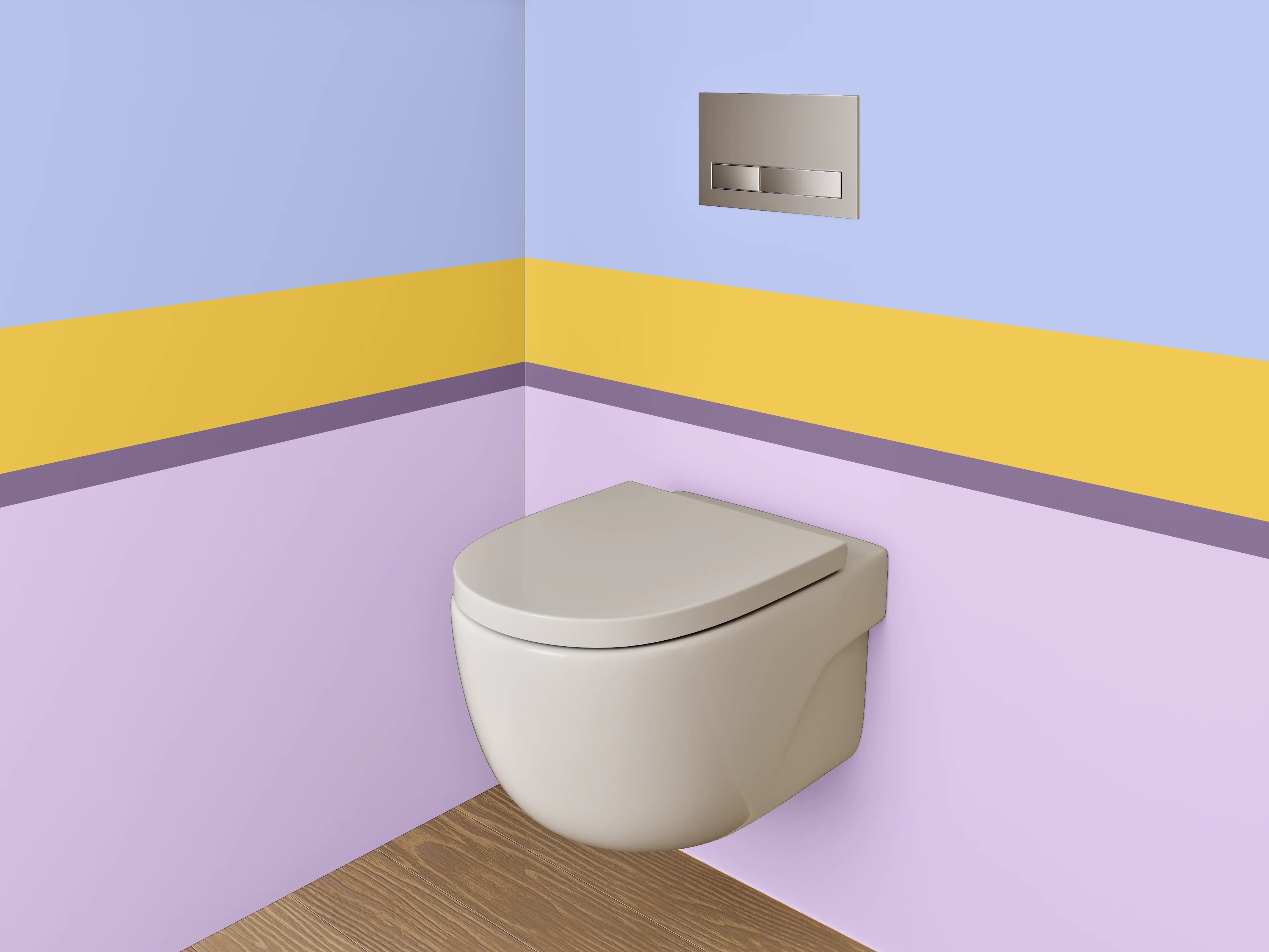 WC-Rückwand - Pastell Farbblock Streifen Modern