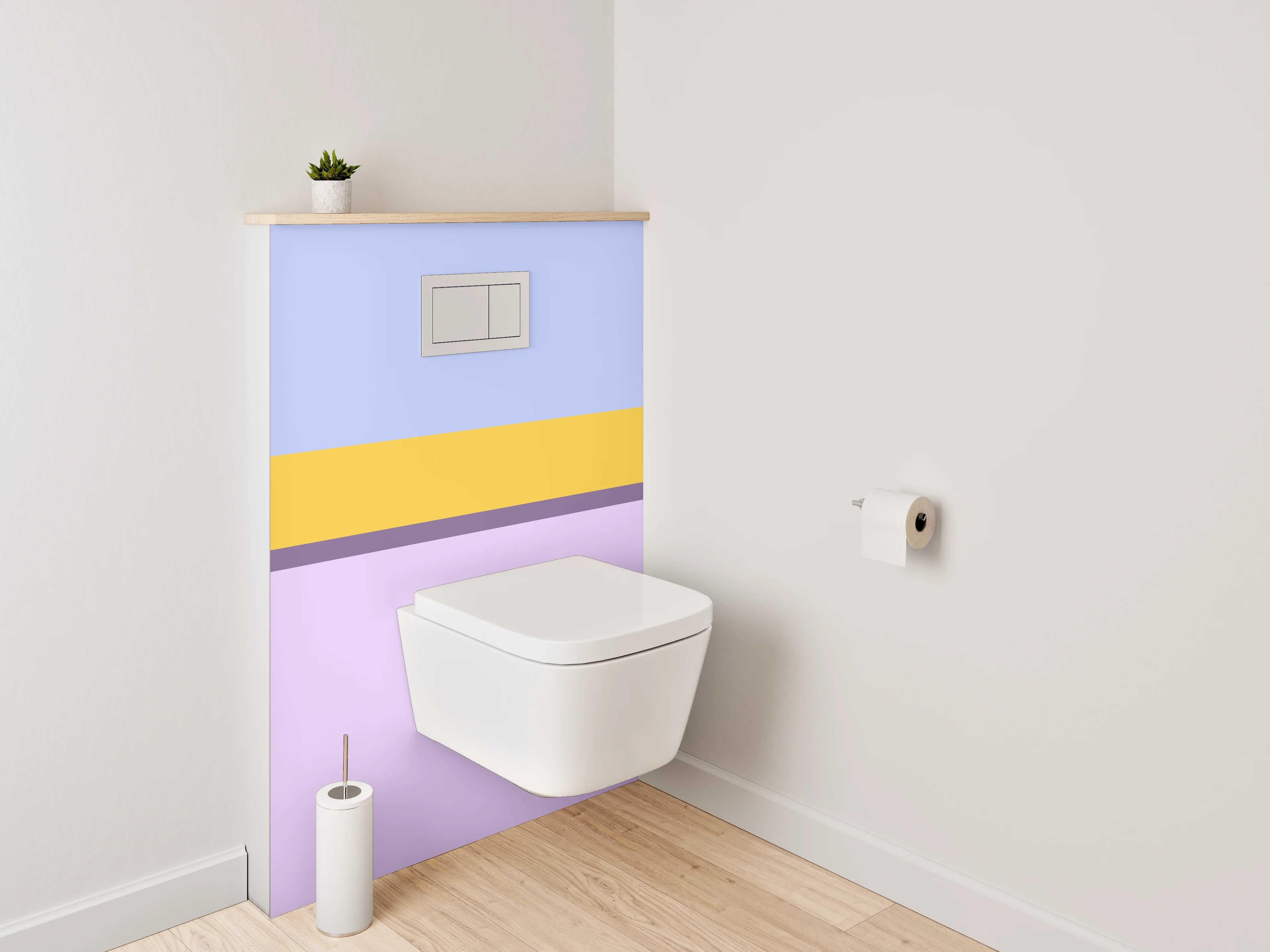 WC-Rückwand - Pastell Farbblock Streifen Modern