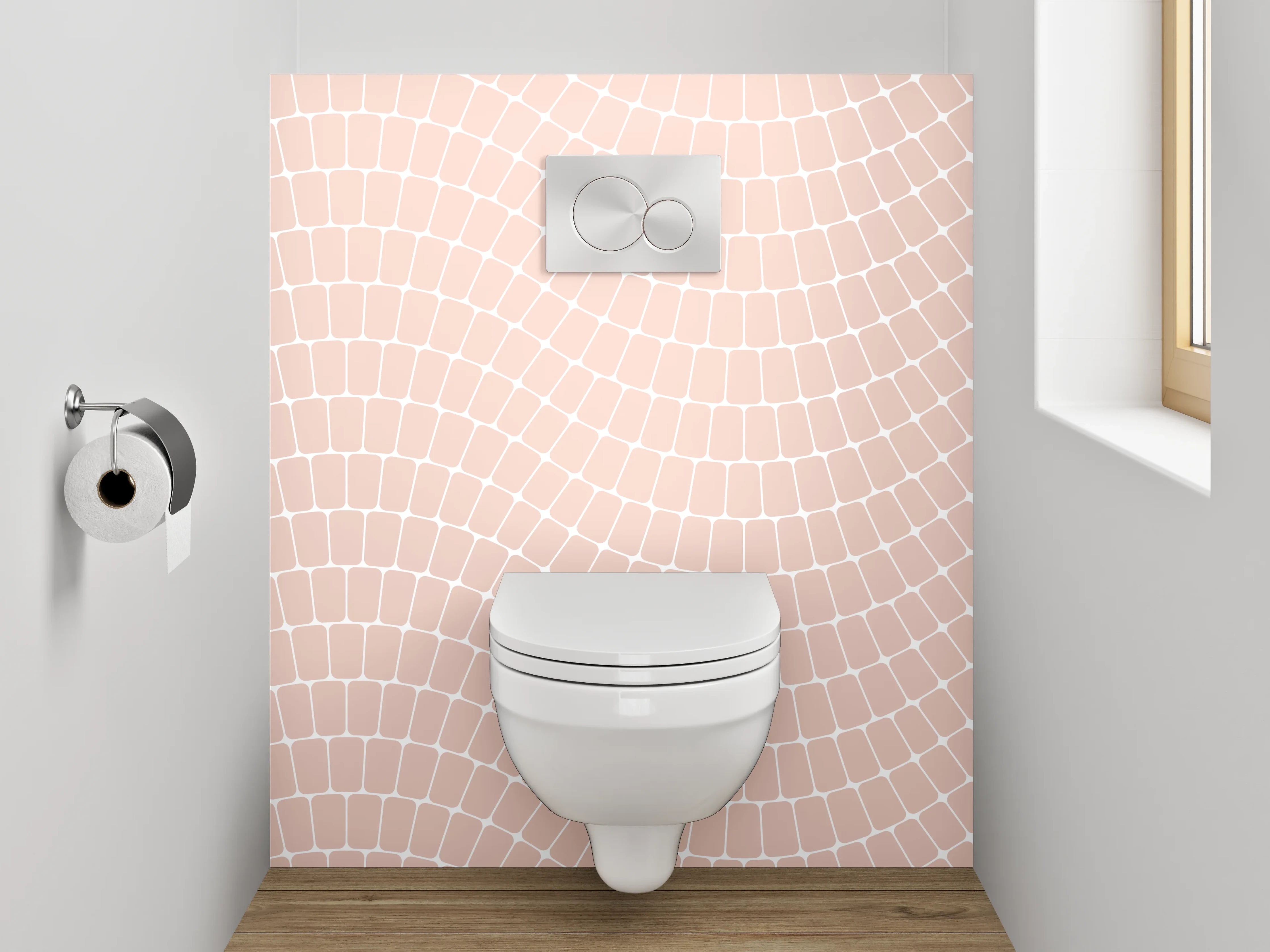 WC-Rückwand - Pastell Wellenmuster Fliesen Optik