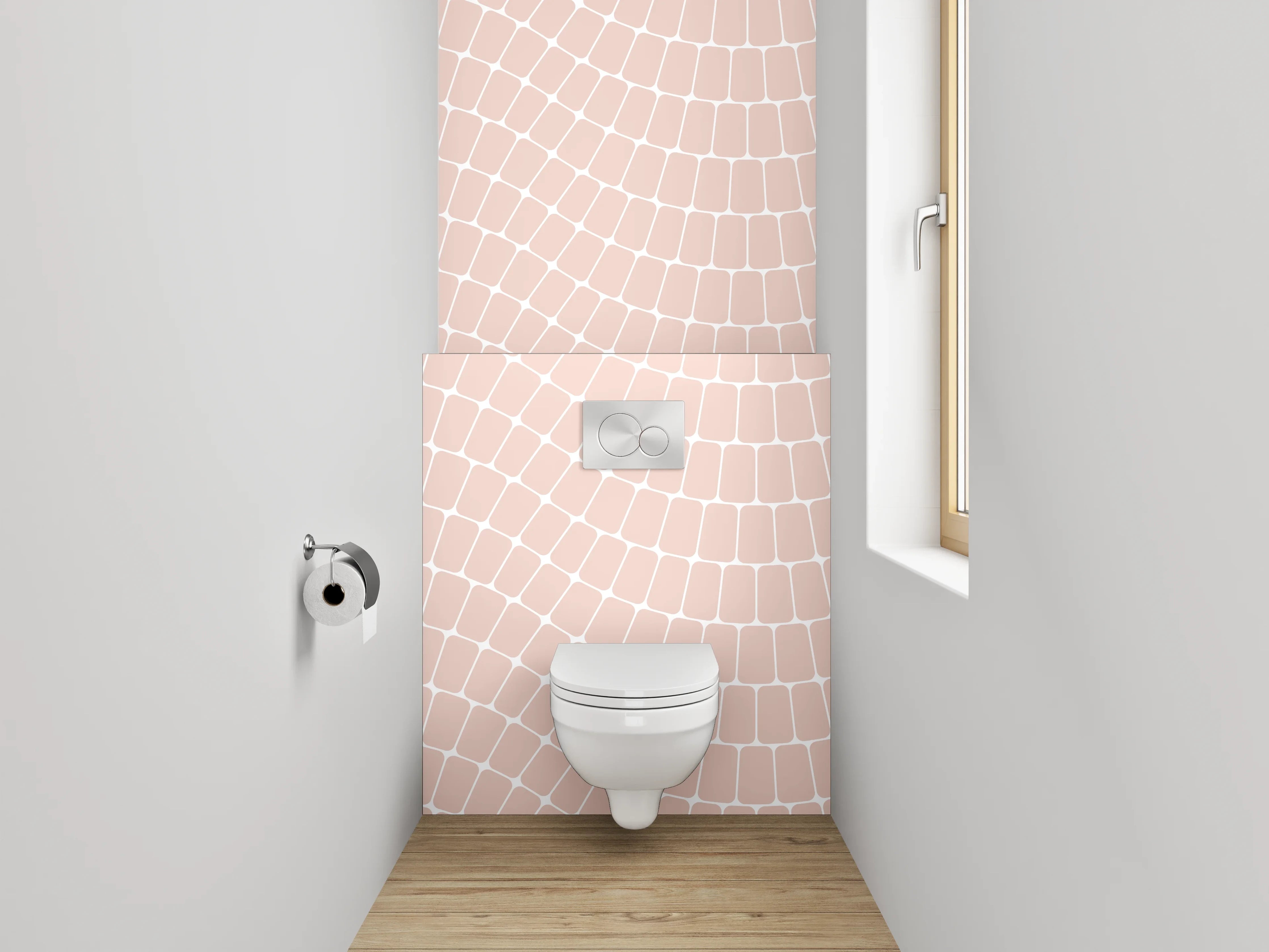 WC-Rückwand - Pastell Wellenmuster Fliesen Optik