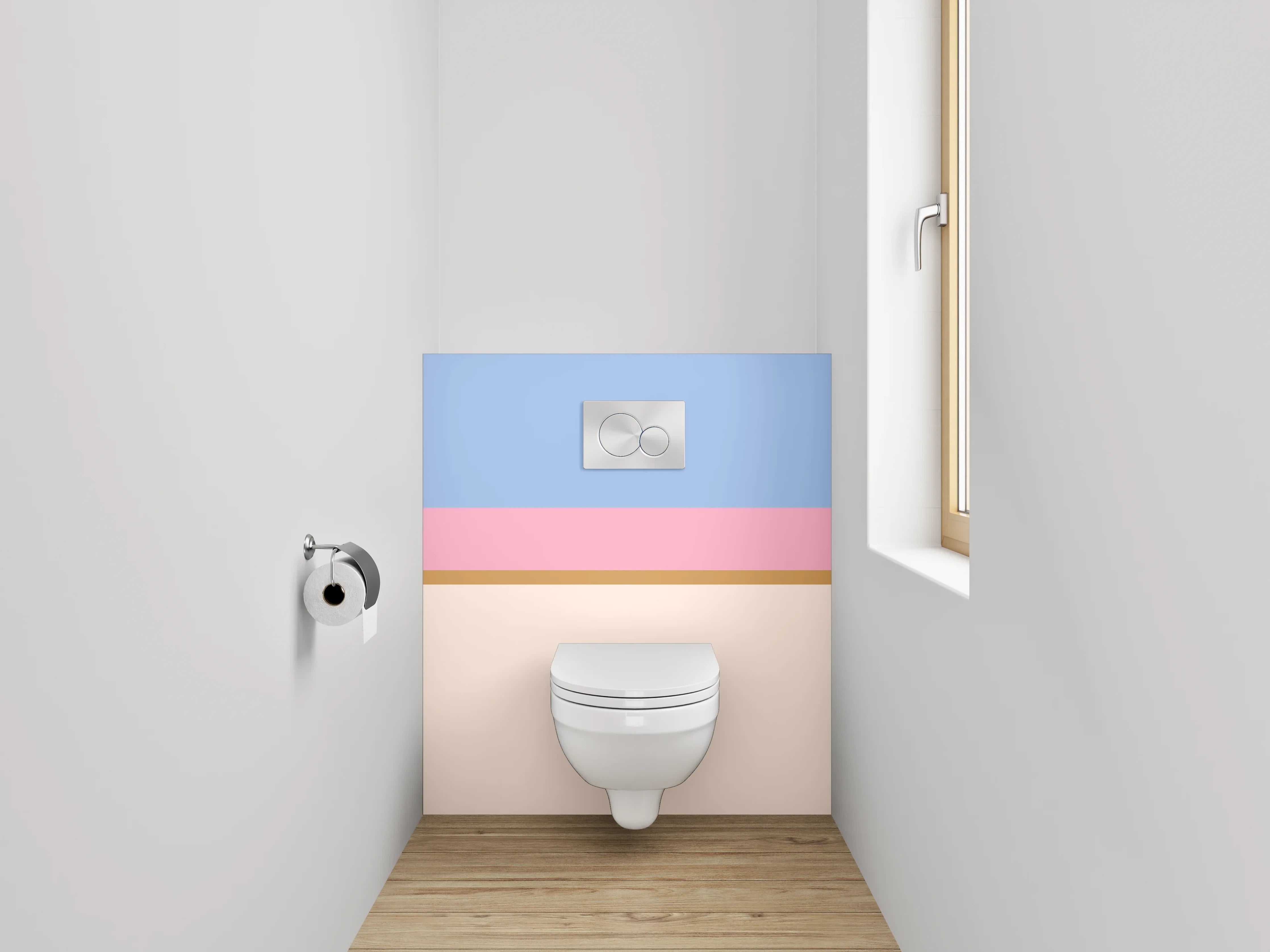 WC-Rückwand - Pastellfarben Streifen Modern