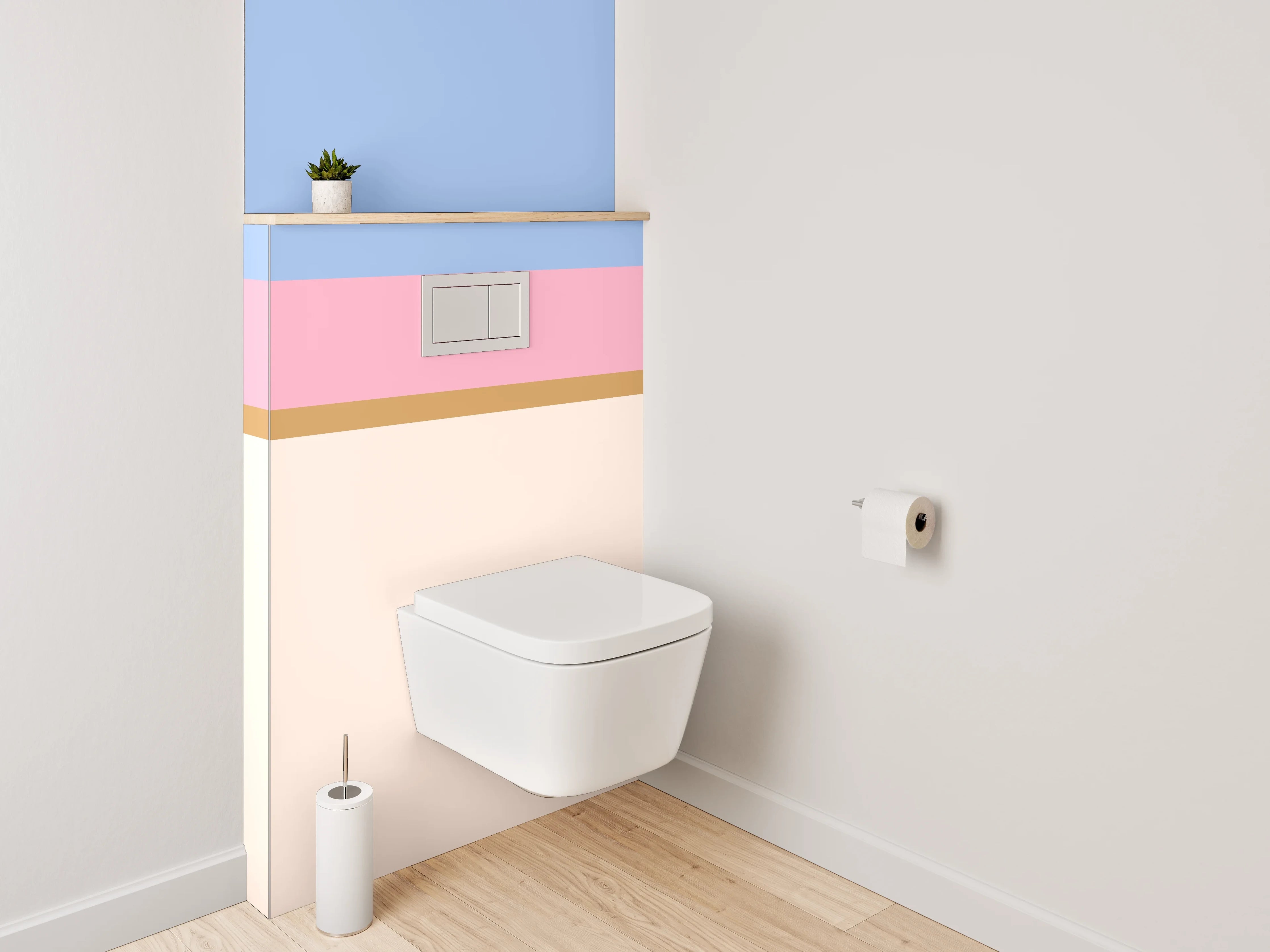 WC-Rückwand - Pastellfarben Streifen Modern