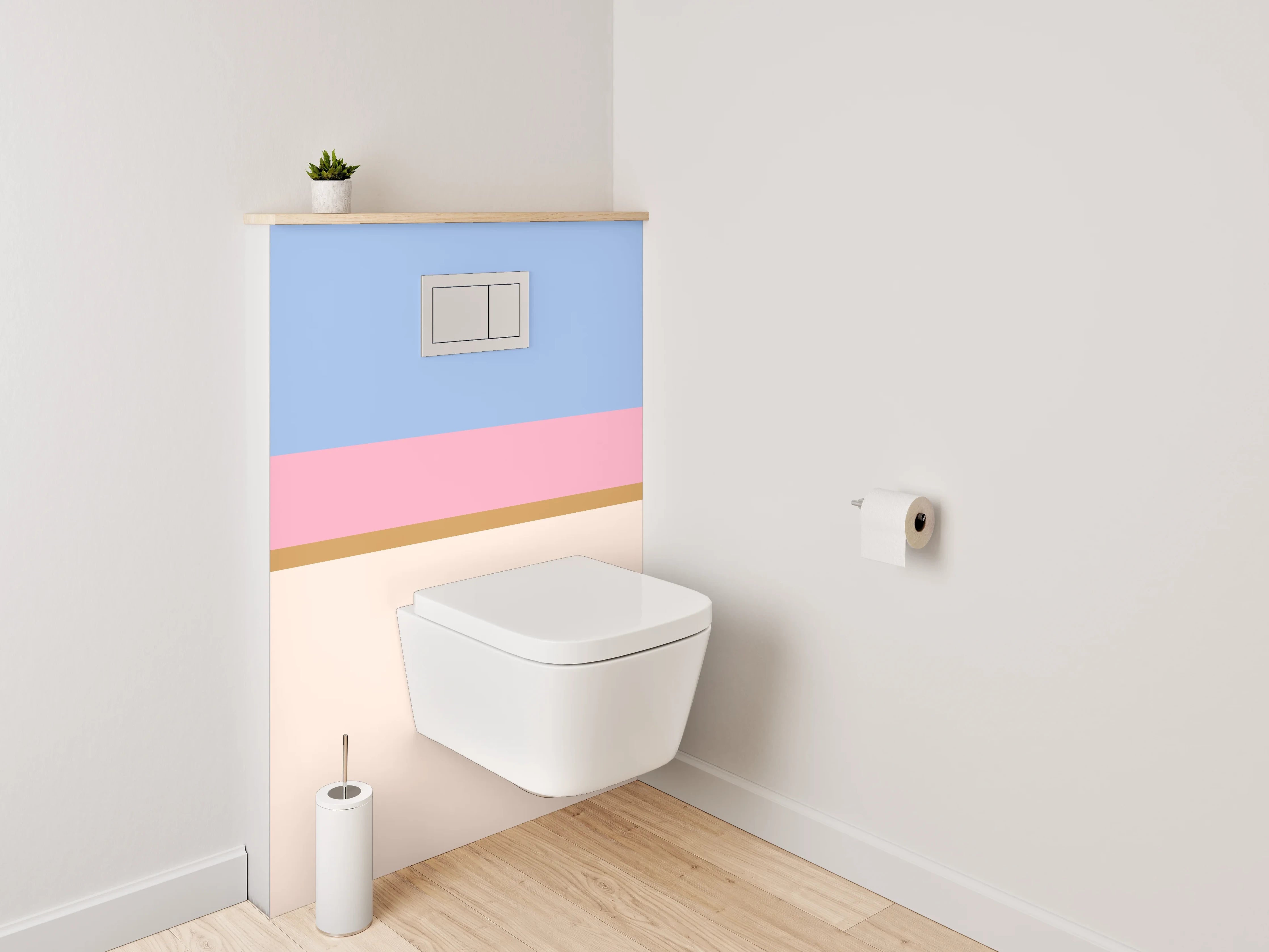 WC-Rückwand - Pastellfarben Streifen Modern