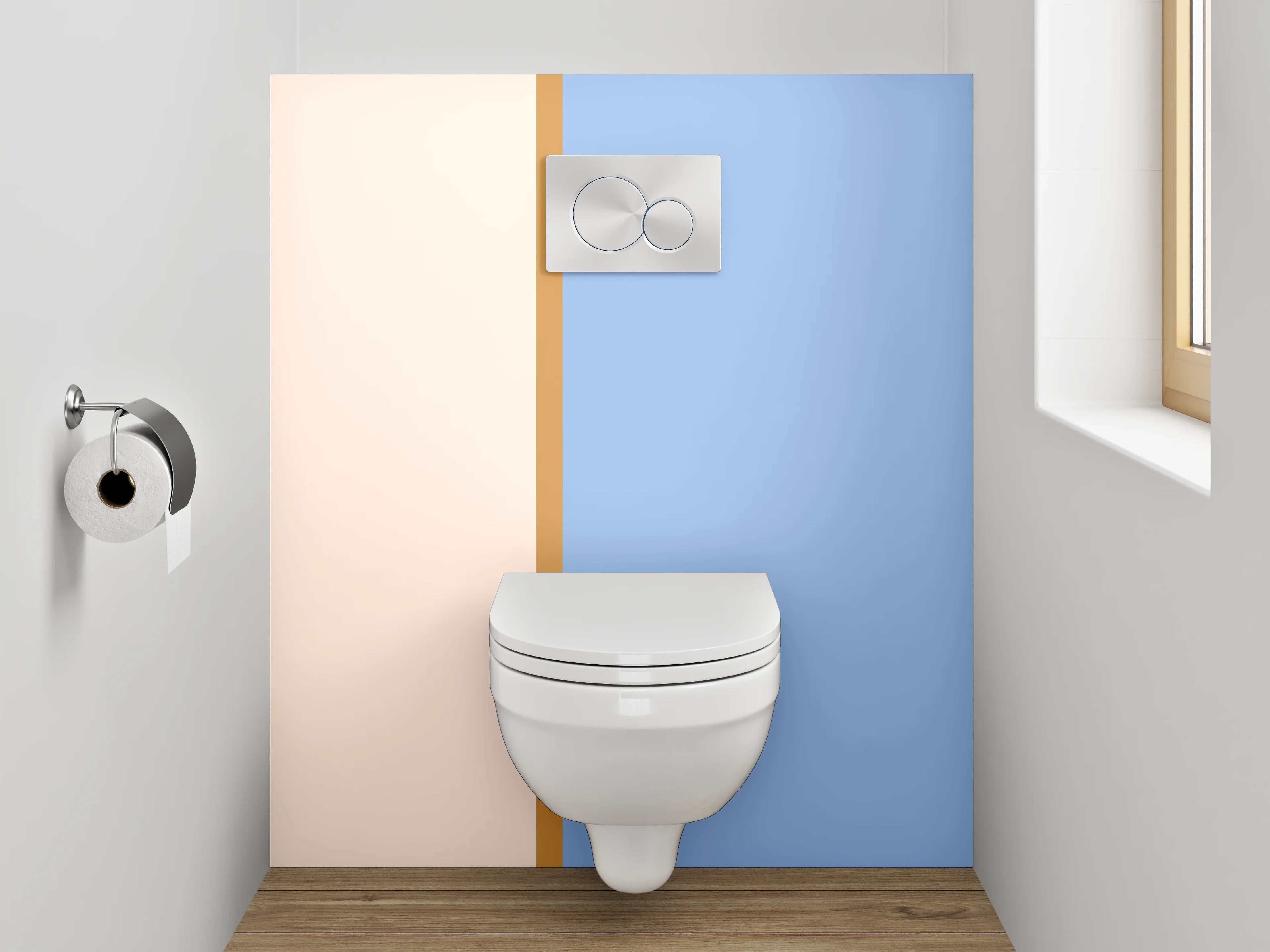 WC-Rückwand - Pastellfarbene Farbverlaufsharmonie