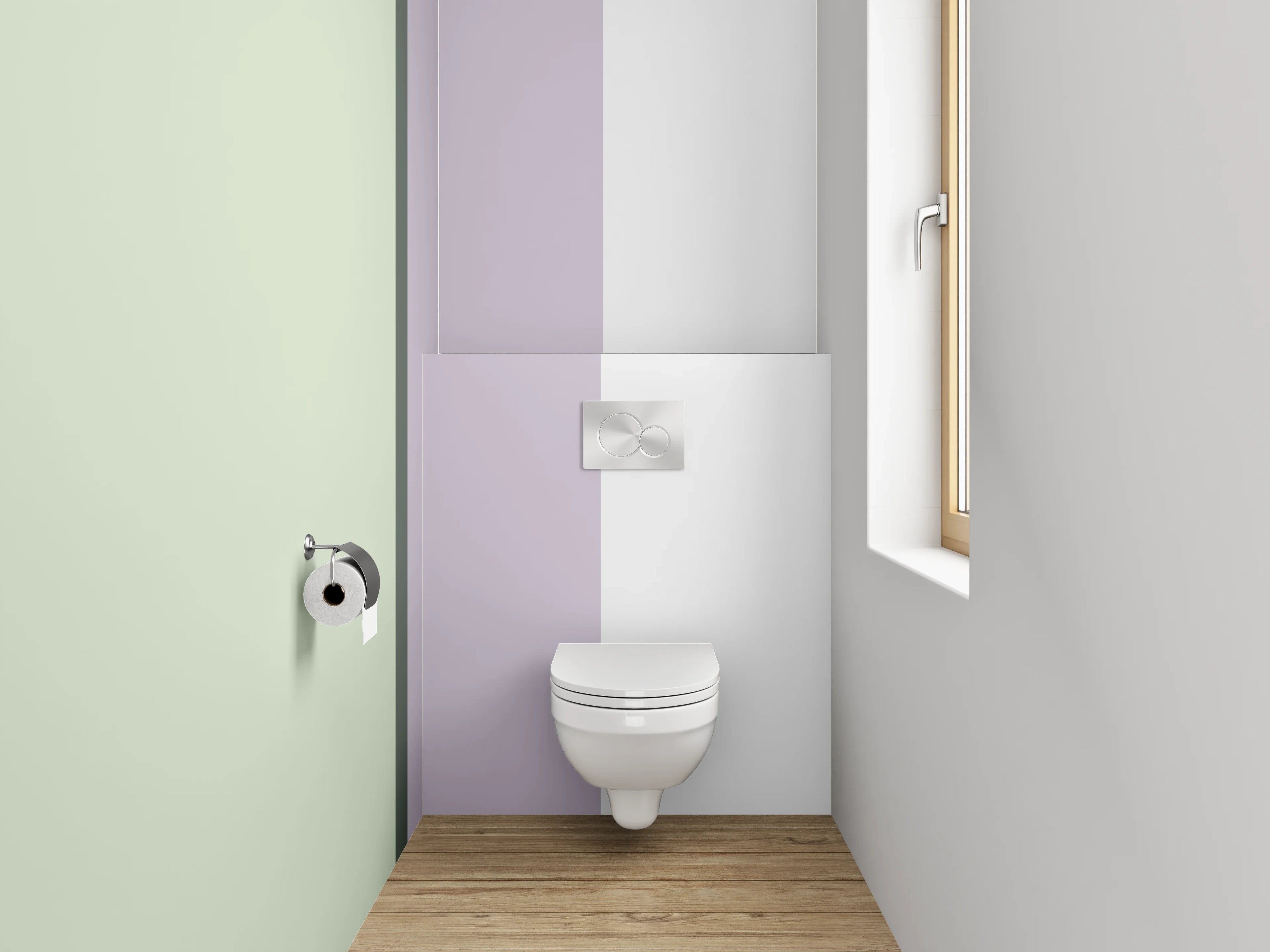 WC-Rückwand - Pastellfarbene Streifen Modern Abstrakt