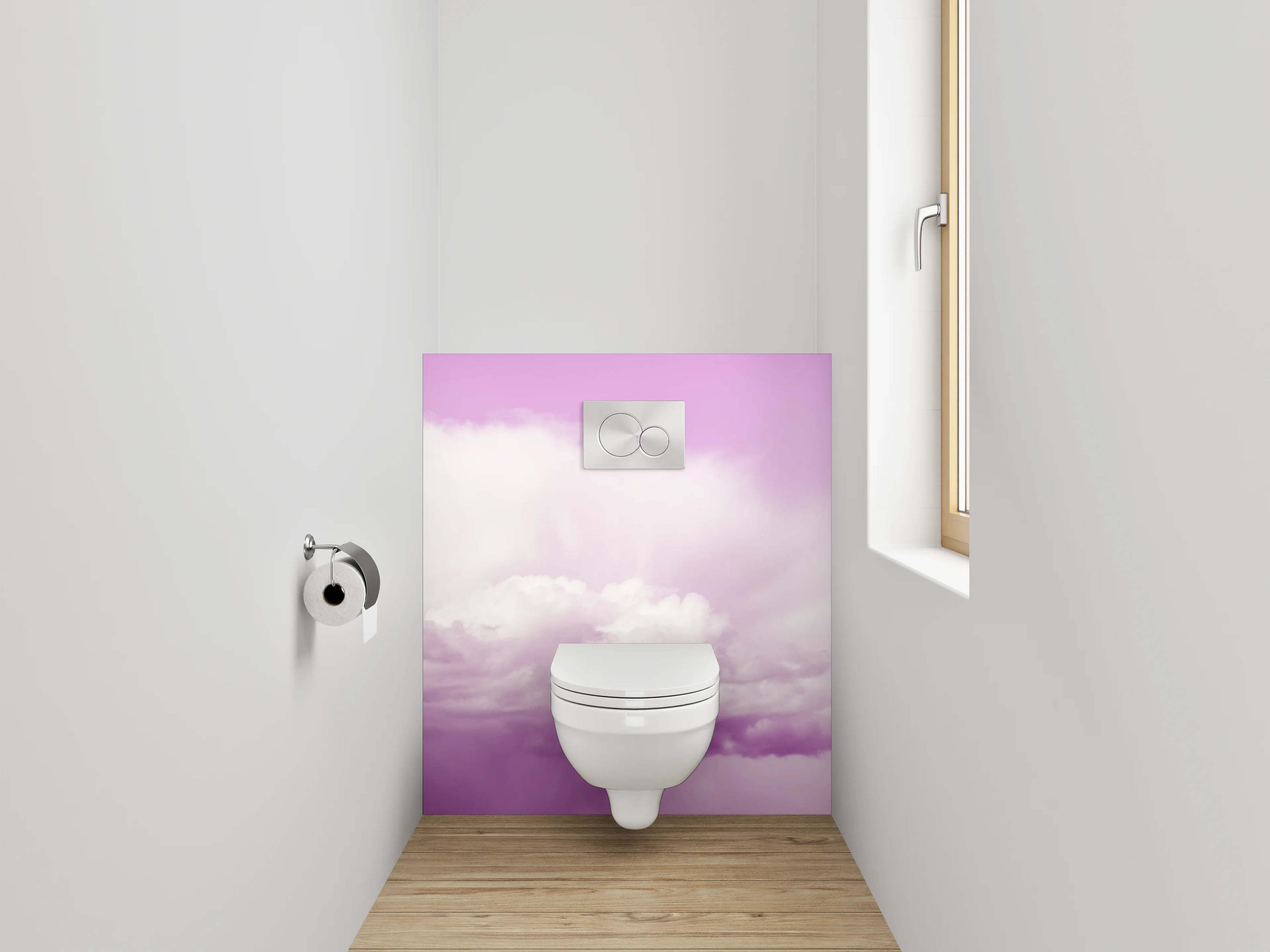 WC-Rückwand - Pastellfarbener Himmel mit Wolken