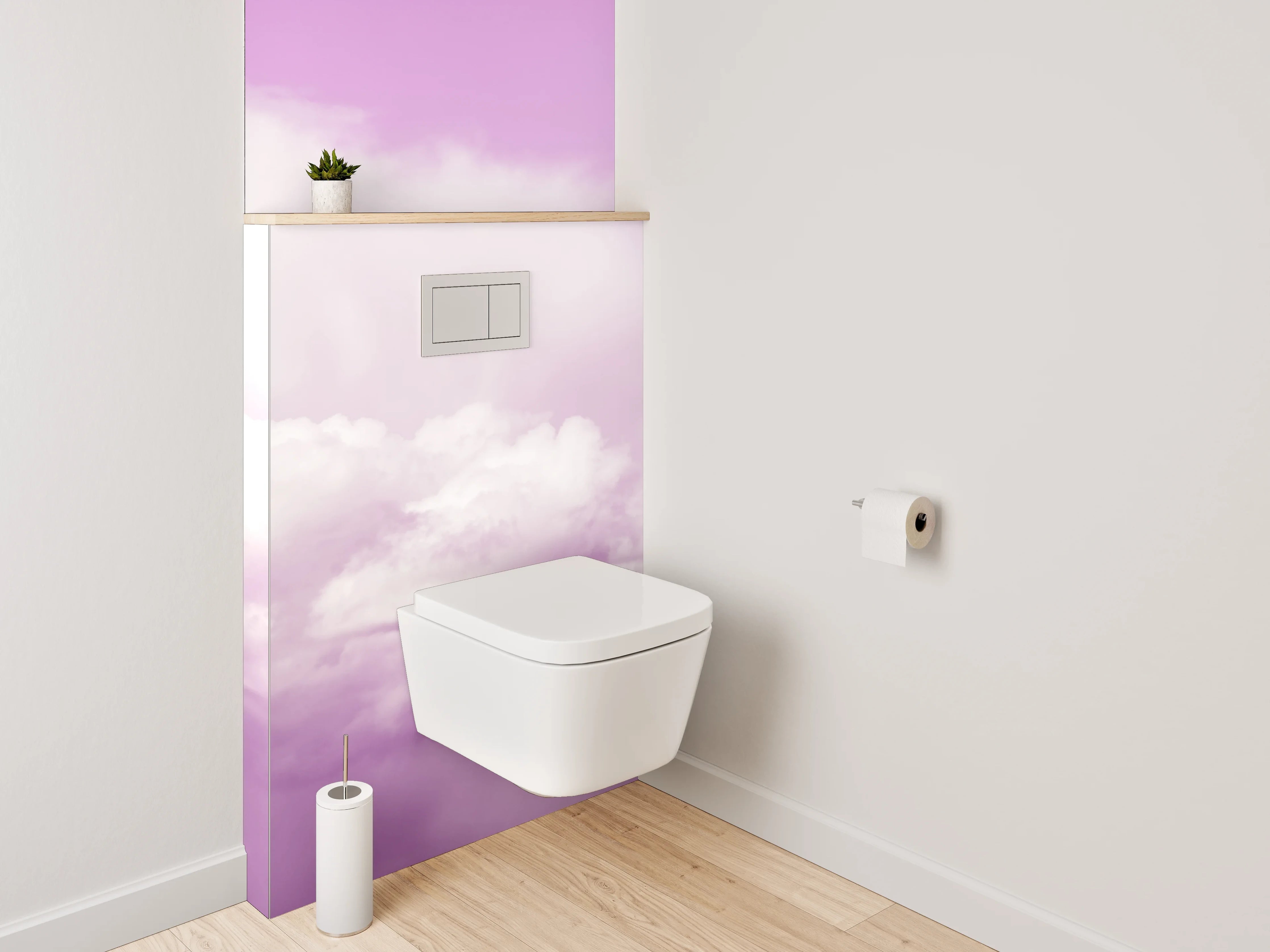 WC-Rückwand - Pastellfarbener Himmel mit Wolken