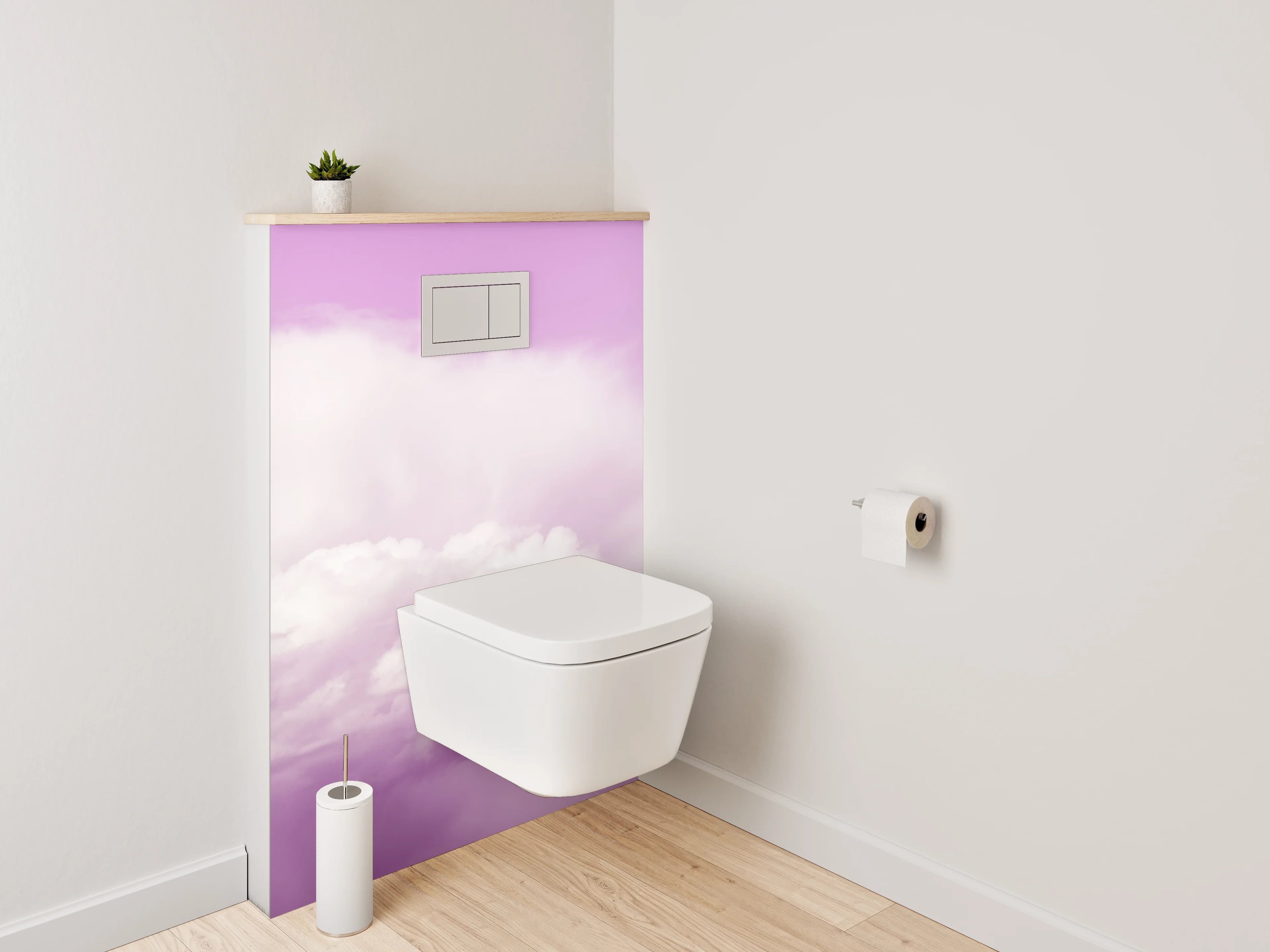 WC-Rückwand - Pastellfarbener Himmel mit Wolken