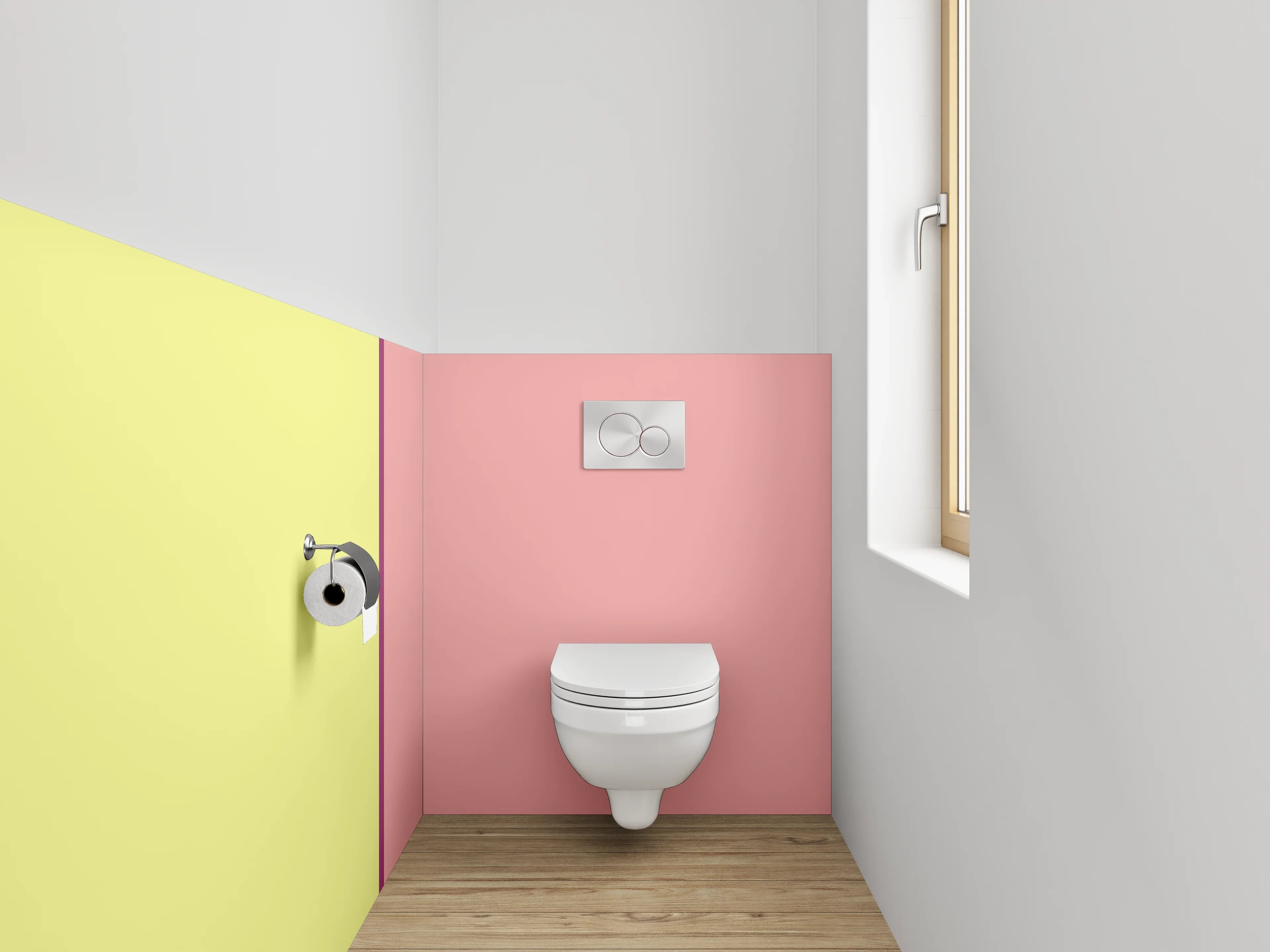 WC-Rückwand - Pastellfarbenes Farbblöcke-Design