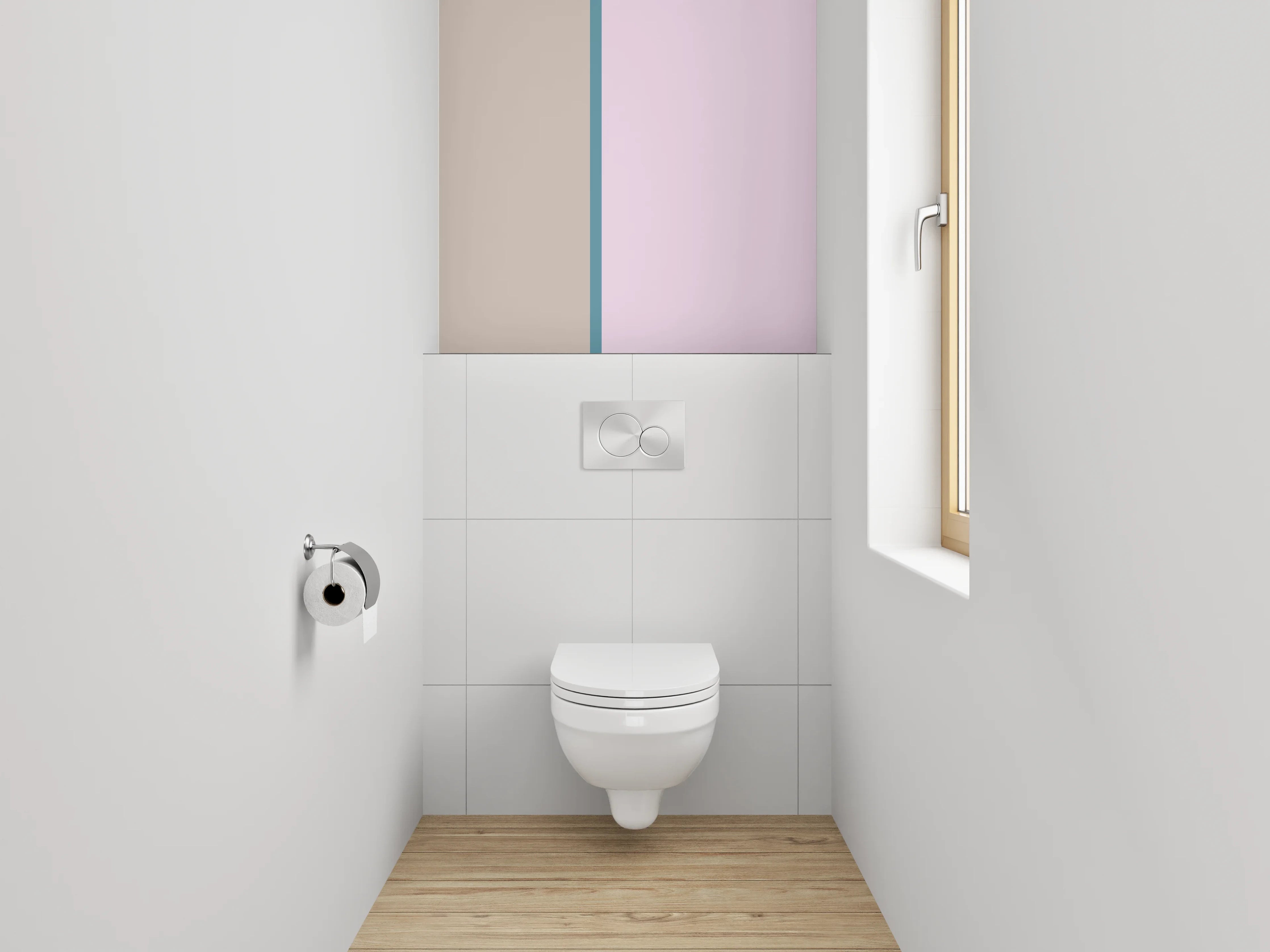 WC-Rückwand - Pastellfarbenes Farbenspiel