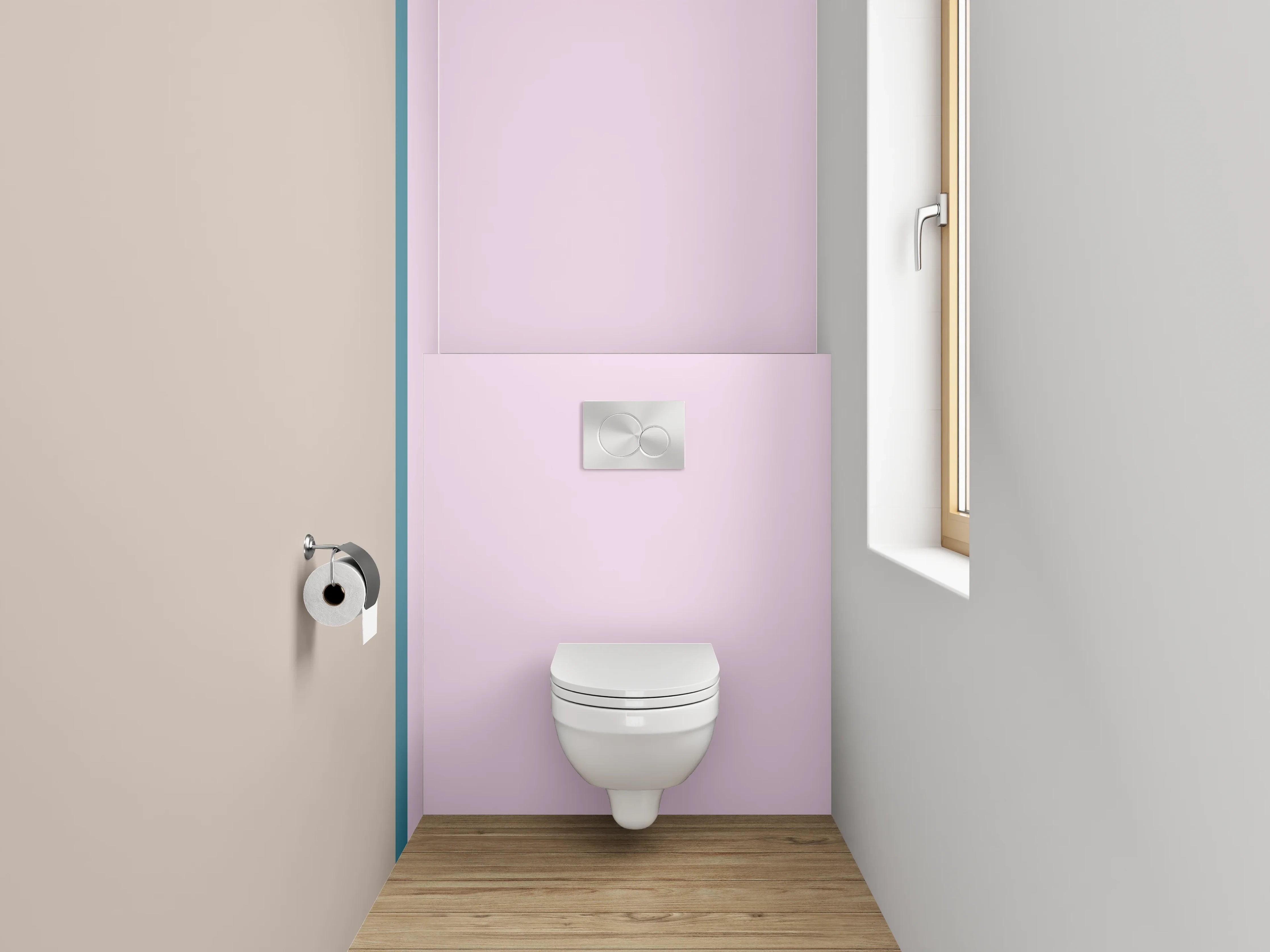 WC-Rückwand - Pastellfarbenes Farbenspiel