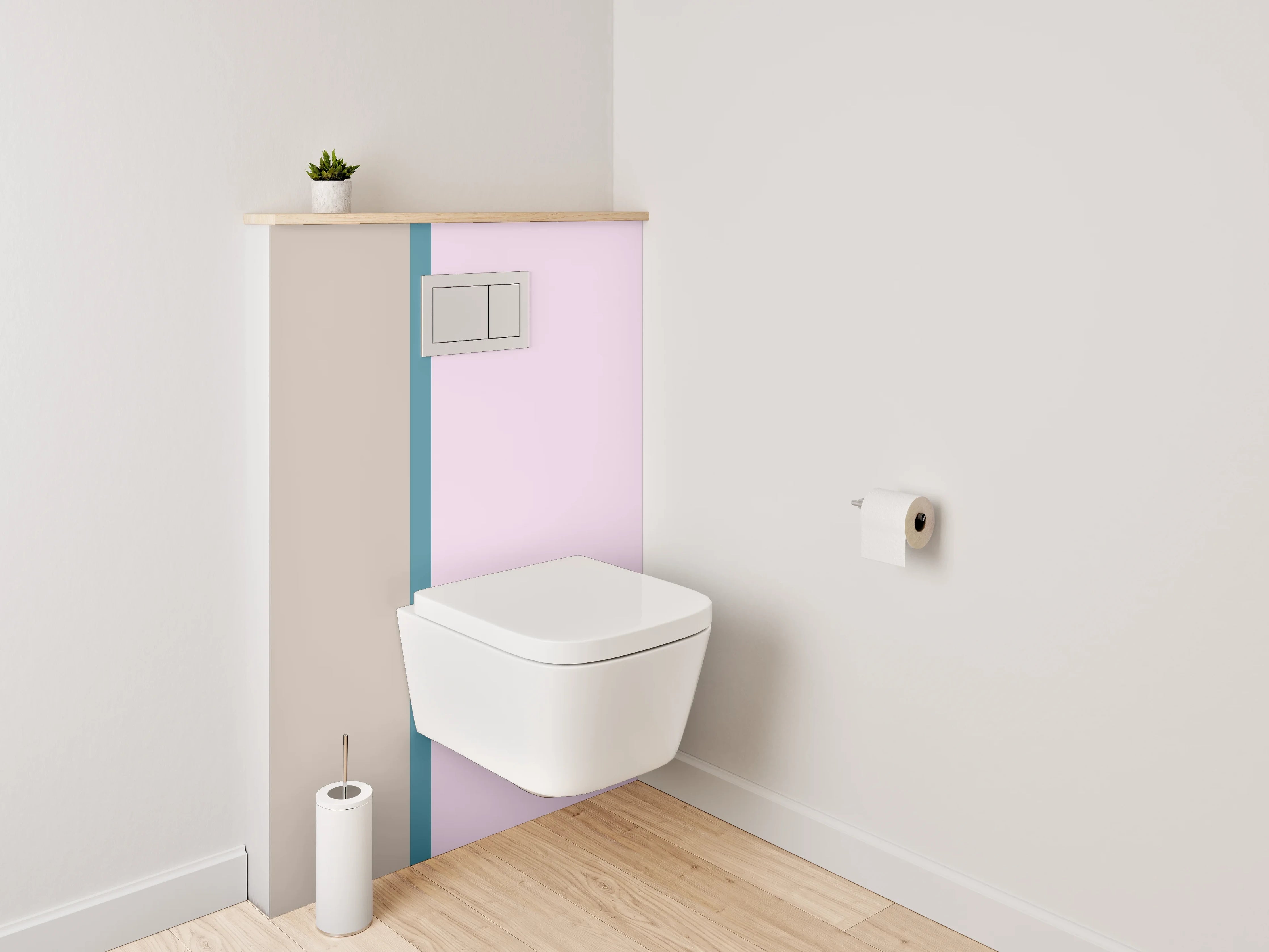 WC-Rückwand - Pastellfarbenes Farbenspiel