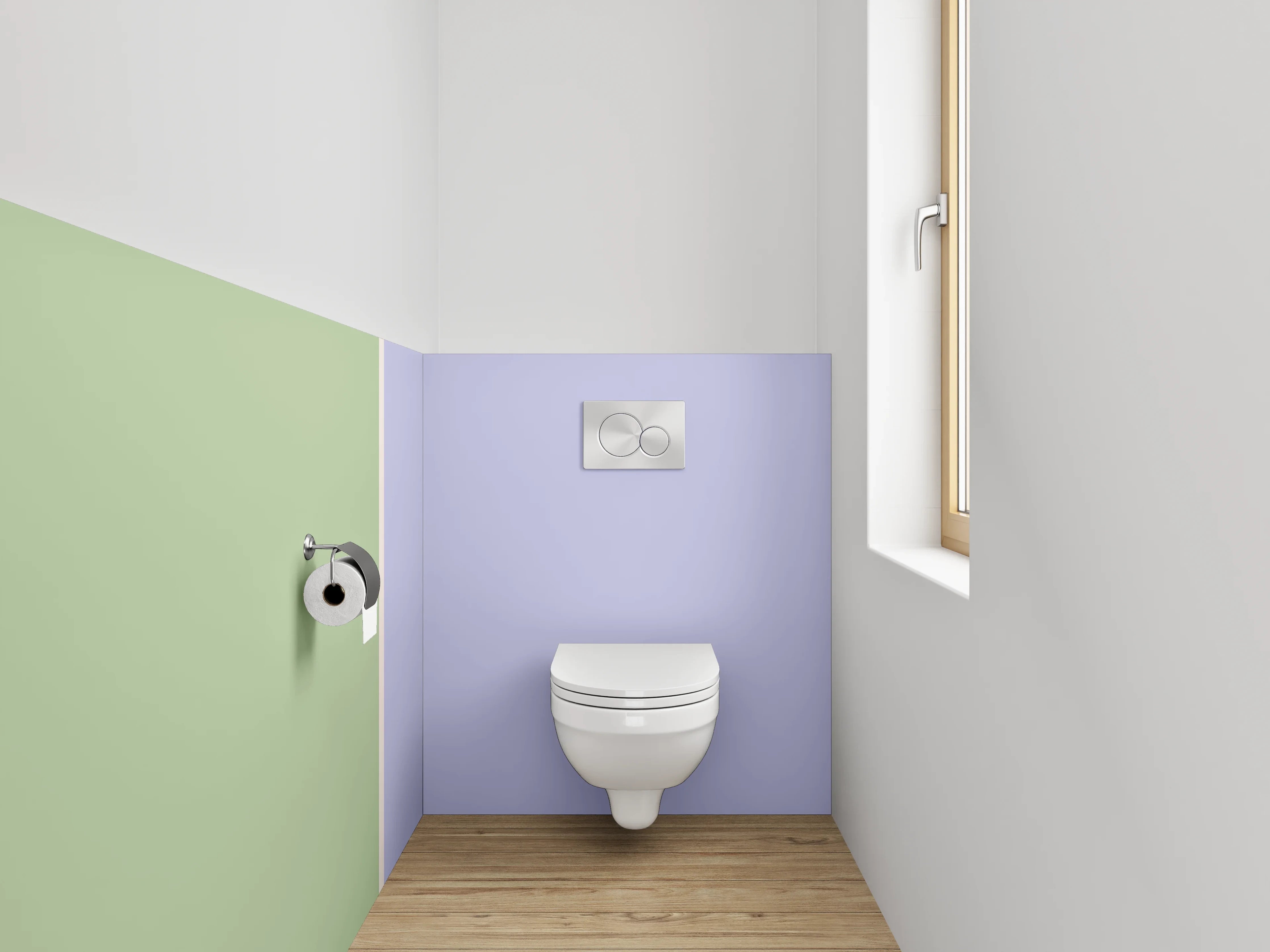 WC-Rückwand - Pastellgrün & Lavendel Wanddekor