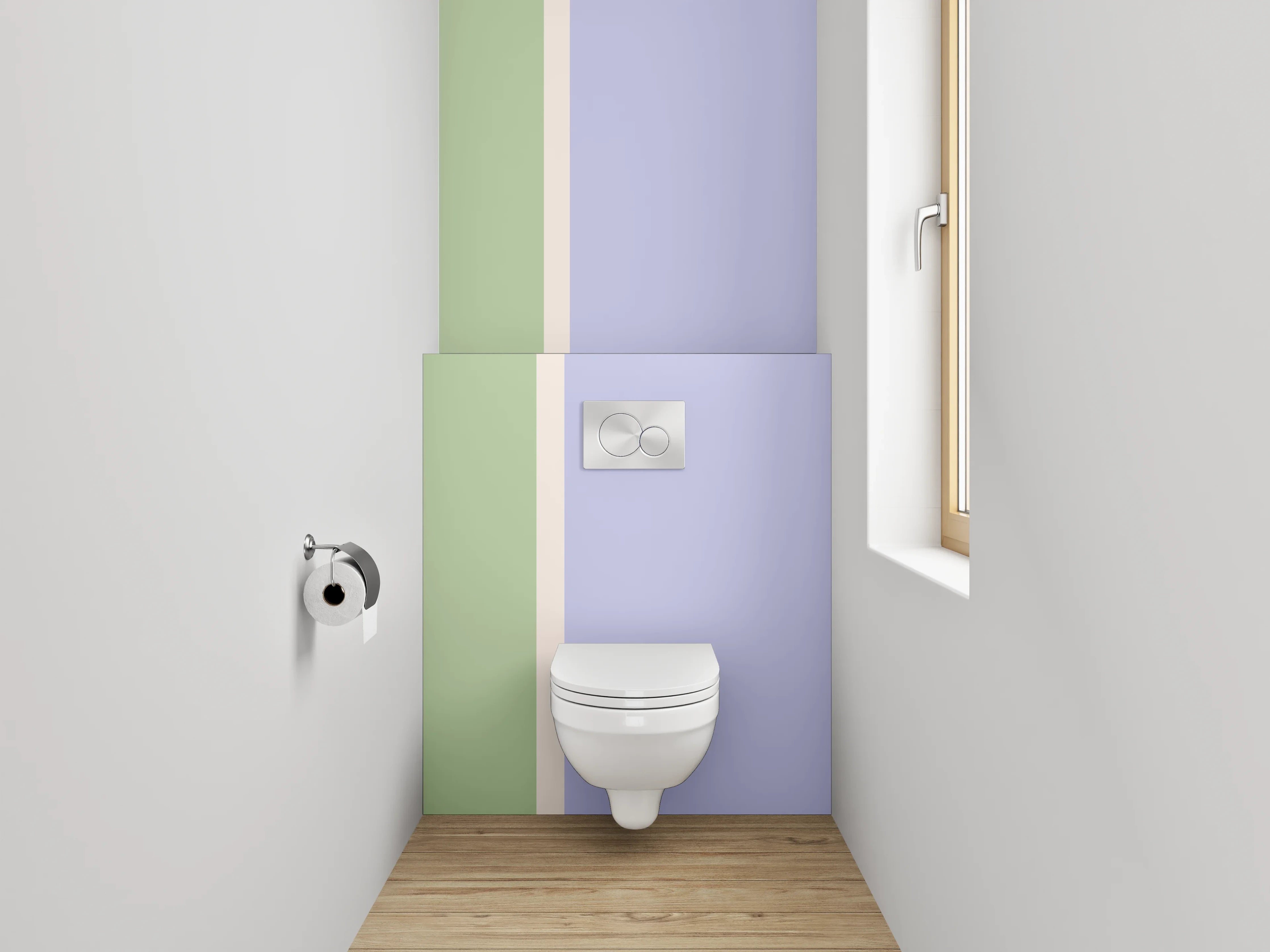 WC-Rückwand - Pastellgrün & Lavendel Wanddekor