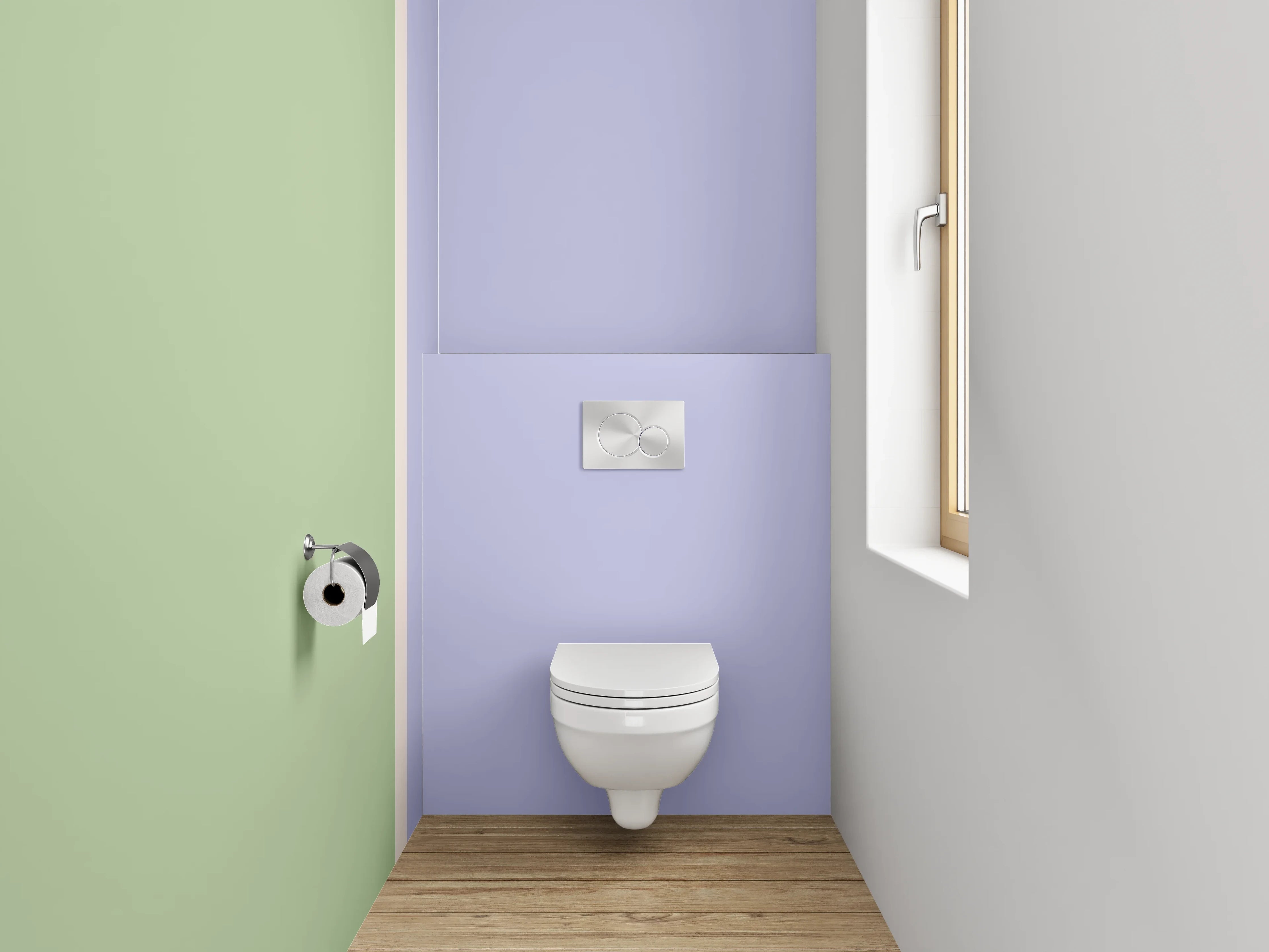 WC-Rückwand - Pastellgrün & Lavendel Wanddekor