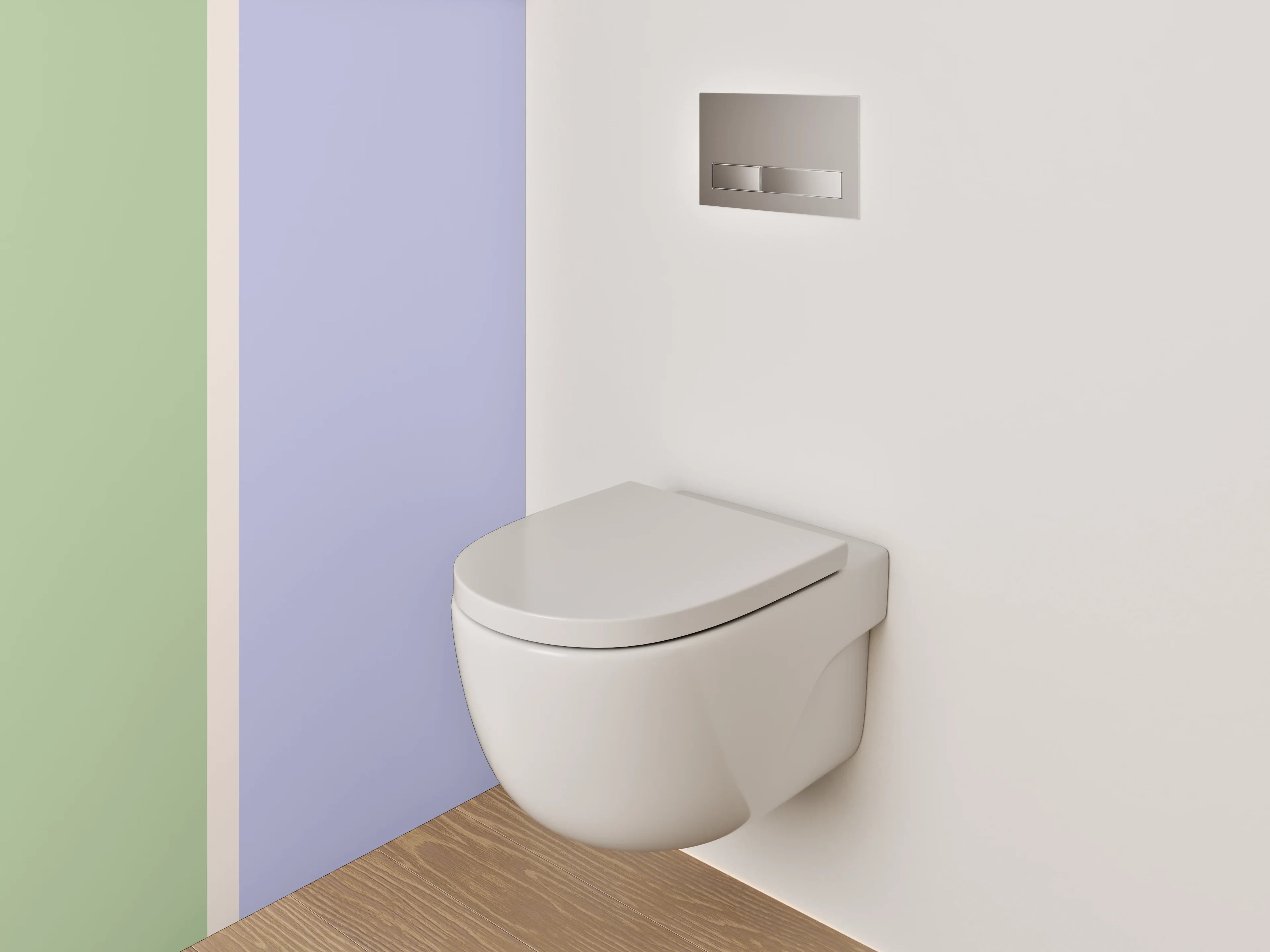 WC-Rückwand - Pastellgrün & Lavendel Wanddekor