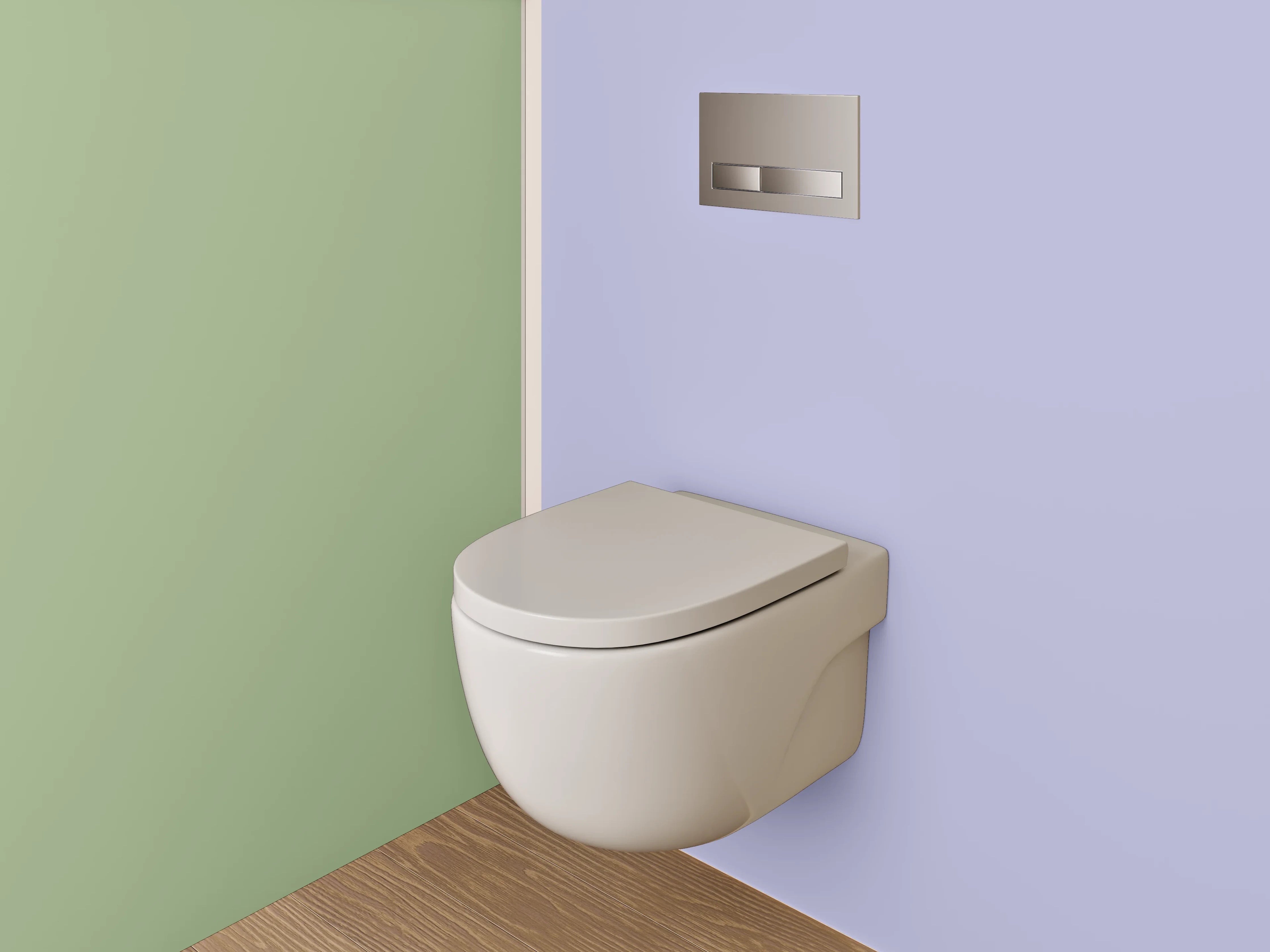 WC-Rückwand - Pastellgrün & Lavendel Wanddekor