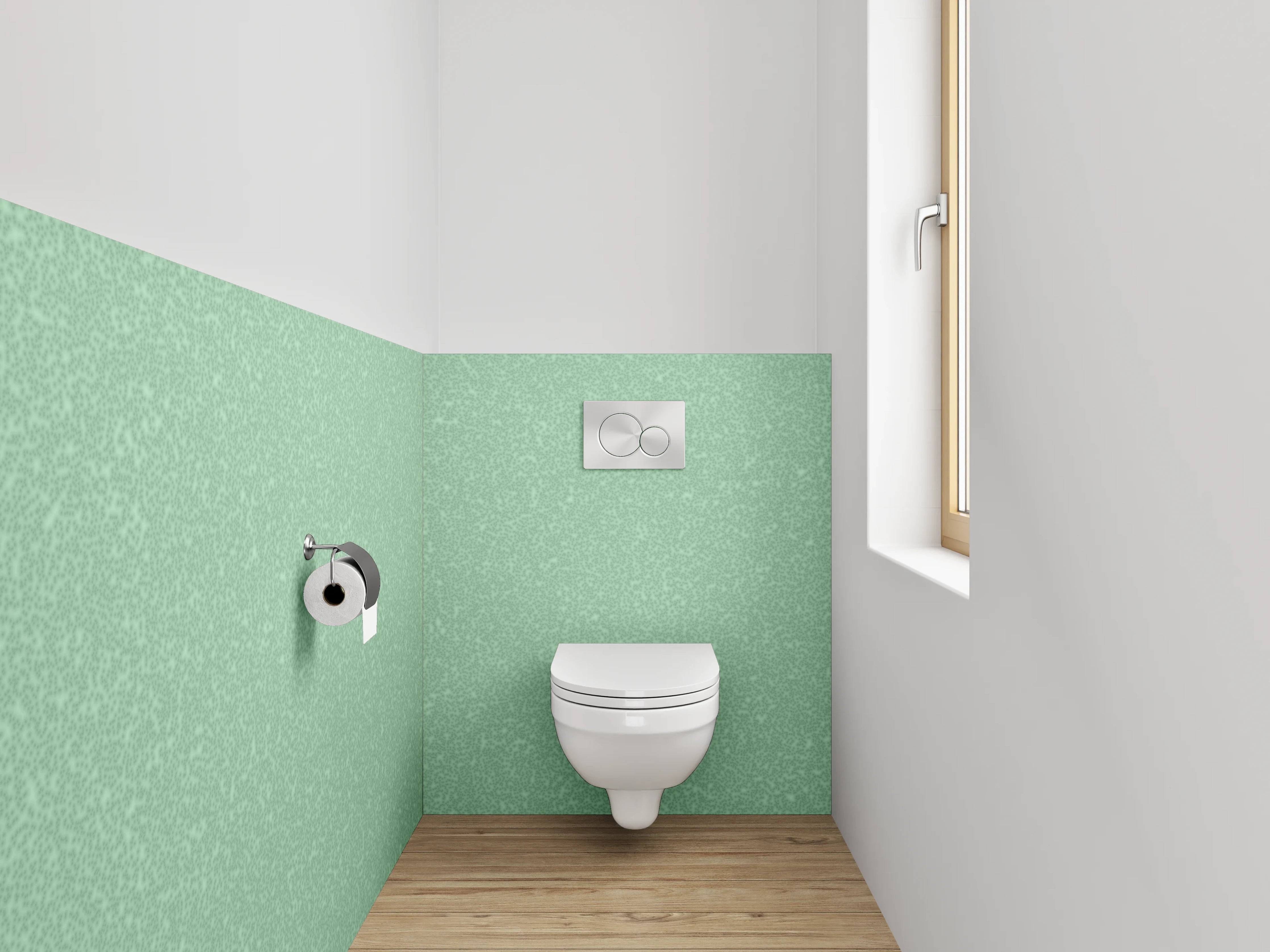 WC-Rückwand - Pastellgrüne Uni-Farbe modern