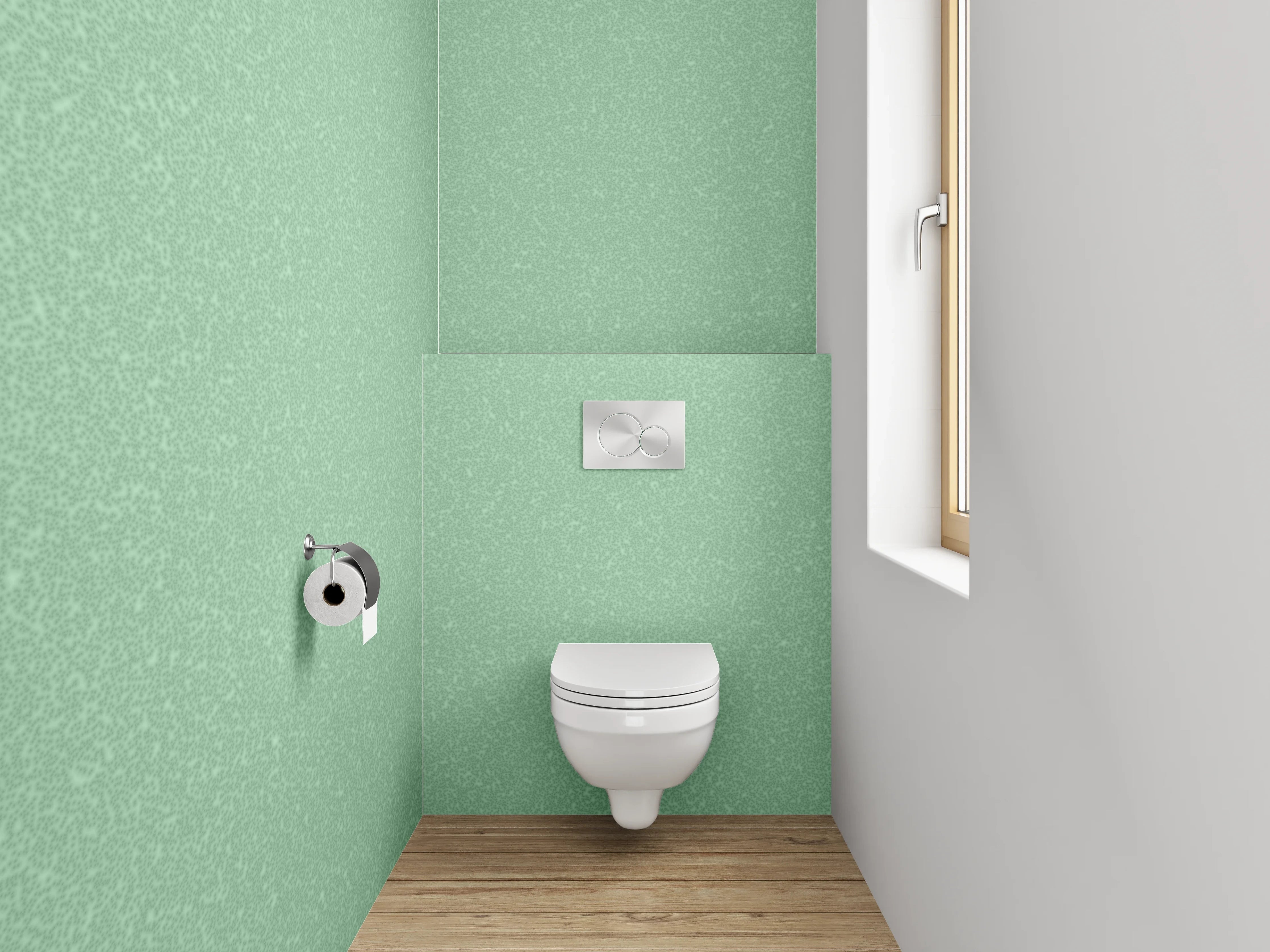 WC-Rückwand - Pastellgrüne Uni-Farbe modern